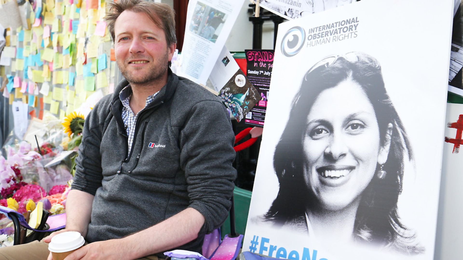 Richard Ratcliffe, the husband of detained Nazanin Zaghari Ratcliffe, outside the Iranian Embassy in Knightsbridge, London. Photograph: Jonathan Brady/PA. - Credit: PA Wire/PA Images