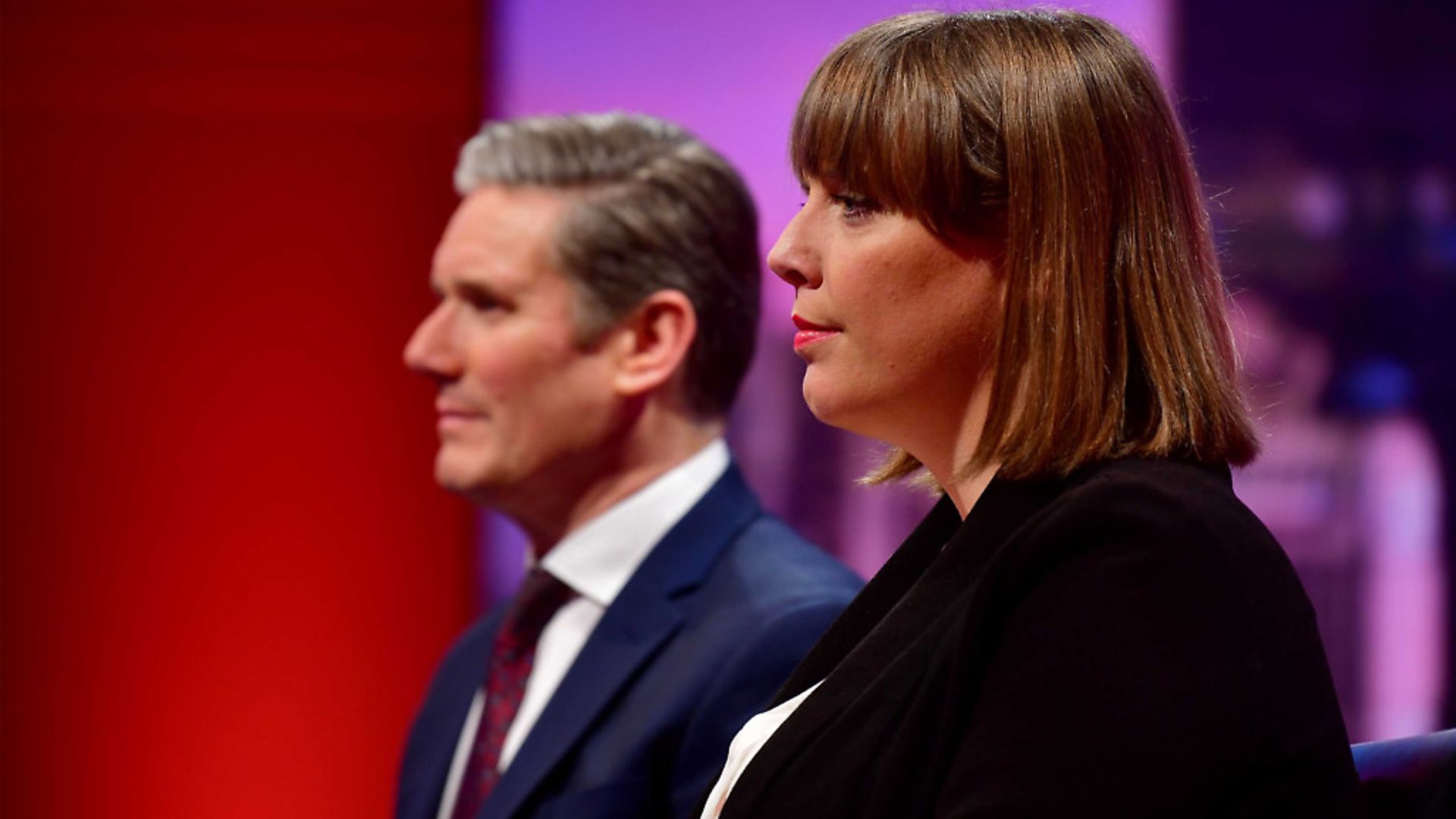 Labour MPs Sir Keir Starmer and Jess Phillips appearing on The Andrew Marr Show. Photograph: Jeff Overs/BBC/PA Wire

. - Credit: PA