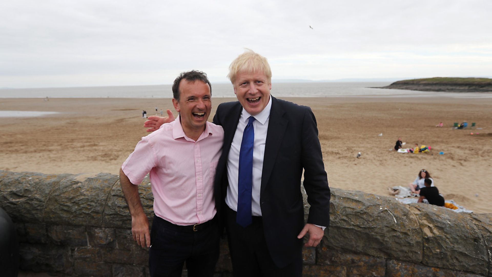 Boris Johnson with Alun Cairns during a visit to Barry Island in South Wales. (Frank Augstein/PA) - Credit: PA Wire/PA Images
