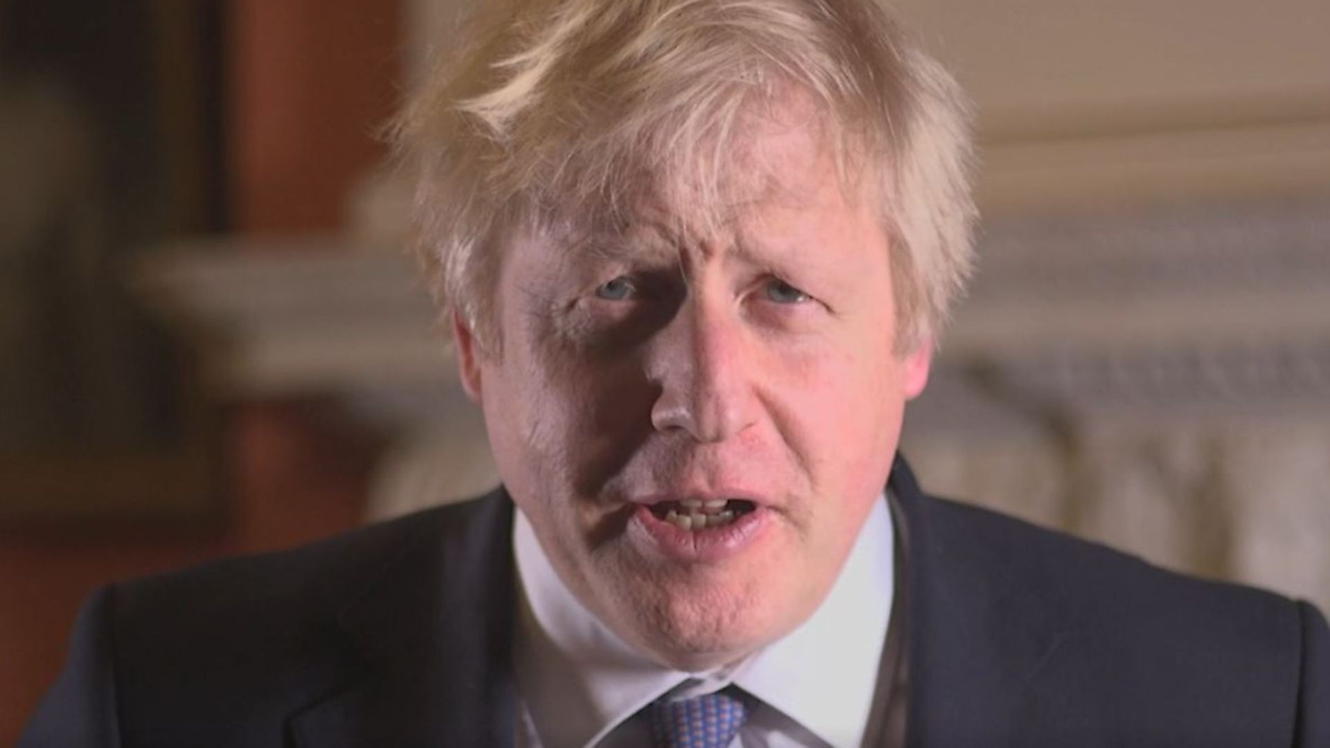 Prime Minister Boris Johnson during his New Year's message. Photograph: PM's Office/PA. - Credit: PA