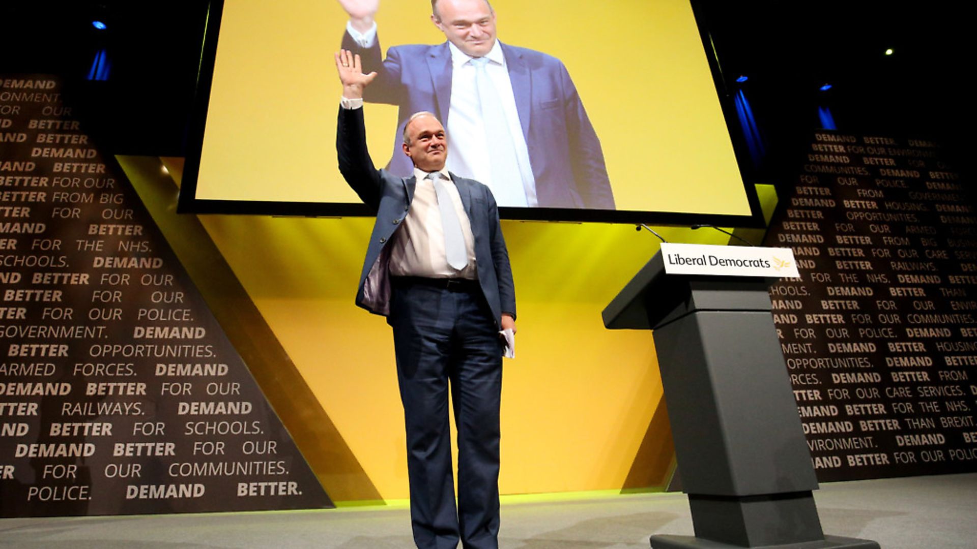 Sir Ed Davey at the Lib Dem conference. Photograph: Jonathan Brady/PA. - Credit: PA Wire/PA Images