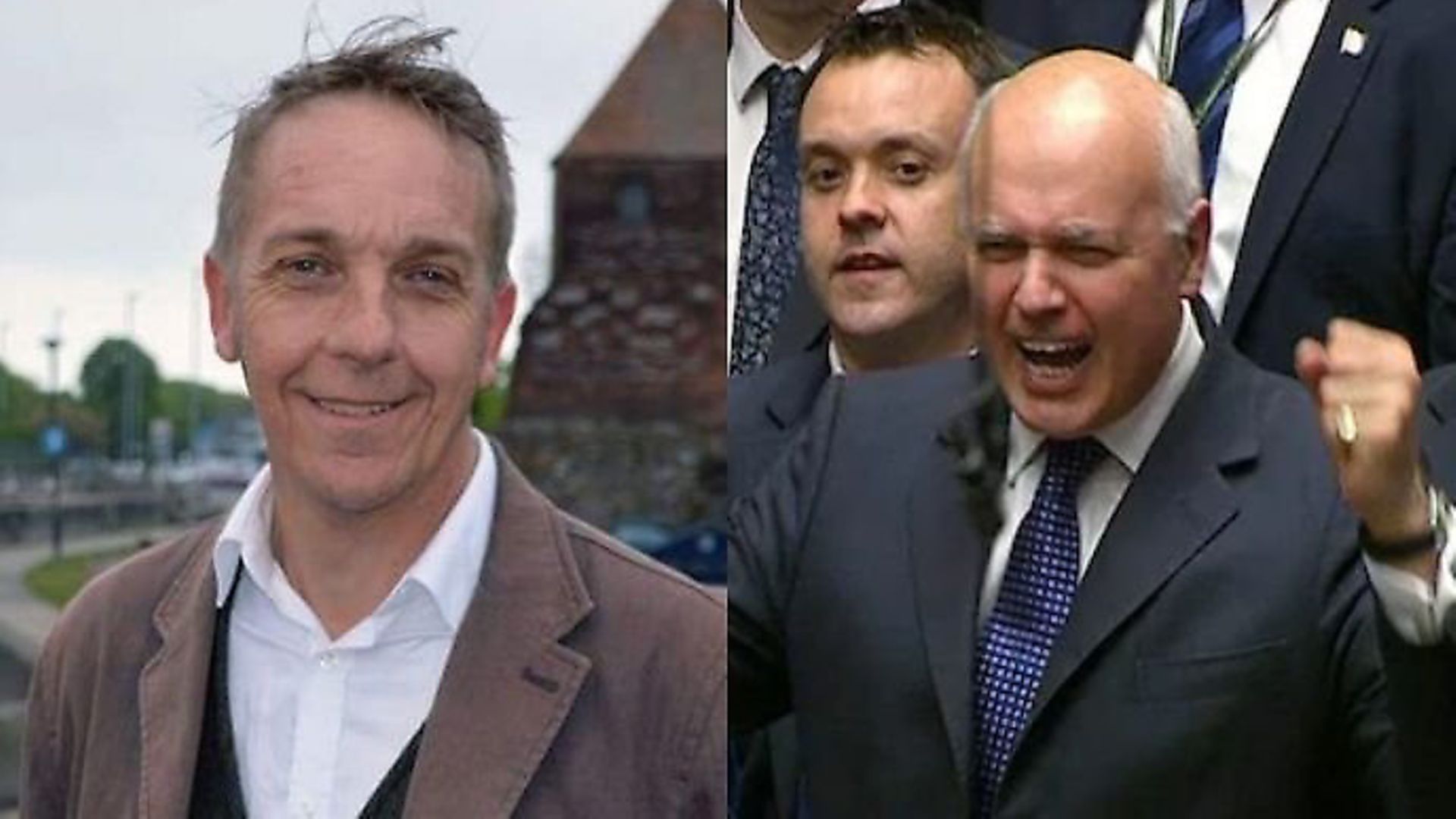 Mike Smith-Clare (left) is returning his MBE honour because Iain Duncan Smith (right) is receiving a knighthood. Photograph: Archant/TNE/House Of Commons. - Credit: Archant