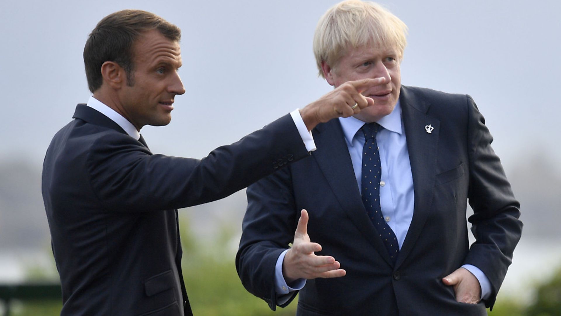 French president Emmanuel Macron speaks to British prime minister Boris Johnson. Photograph: Neil Hall/PA. - Credit: PA Wire/PA Images