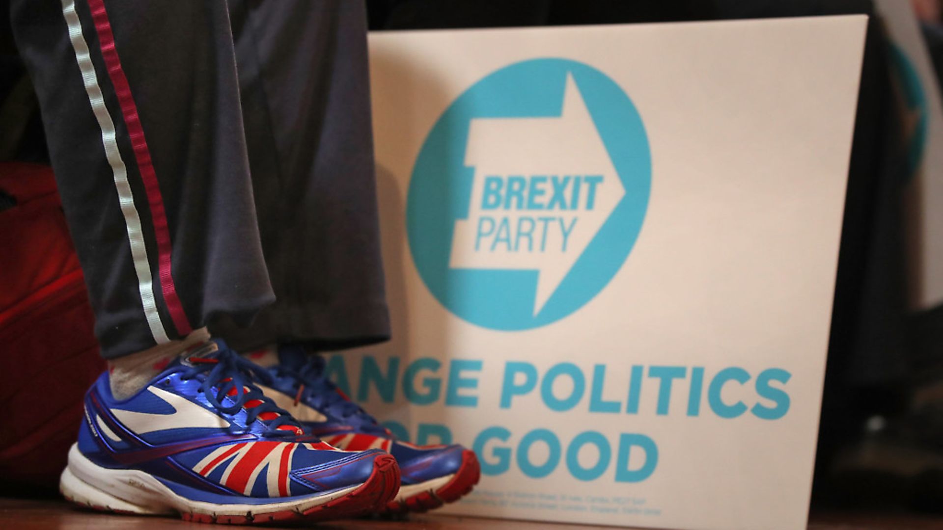 People wait for Brexit Party leader Nigel Farage to speak at an event in Barnsley while on the general election campaign trail. Photograph: Danny Lawson/PA. - Credit: PA Wire/PA Images