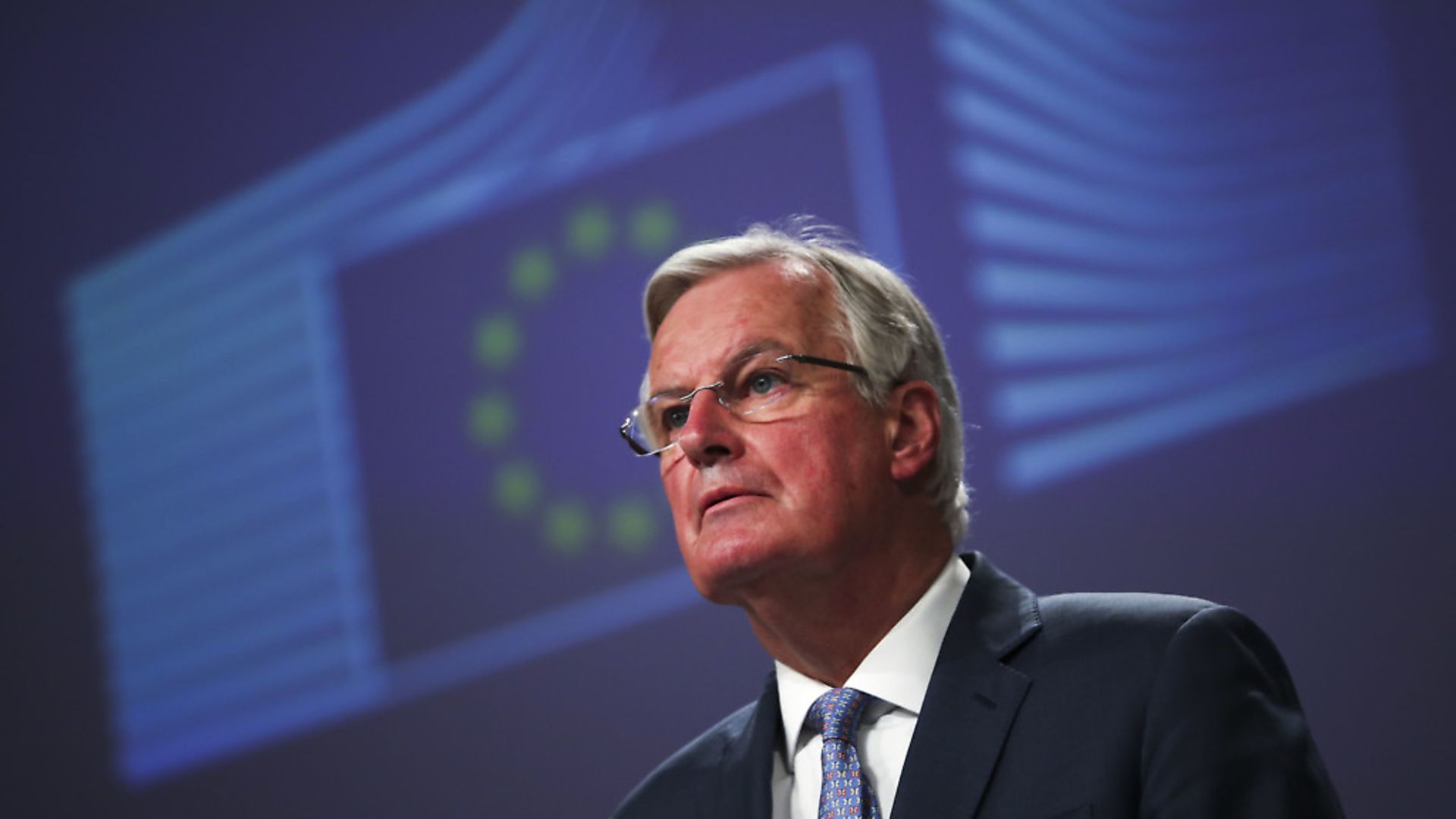 European Union chief Brexit negotiator Michel Barnier talks to journalists during a news conference at the European Commission headquarters in Brussels. (AP Photo/Francisco Seco) - Credit: AP