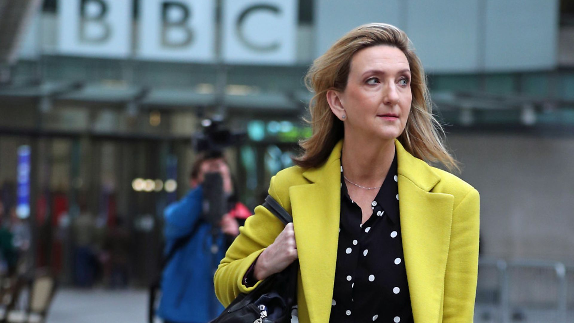 Presenter Victoria Derbyshire leaves BBC Broadcasting House in London. Photograph: Yui Mok/PA Wire. - Credit: PA