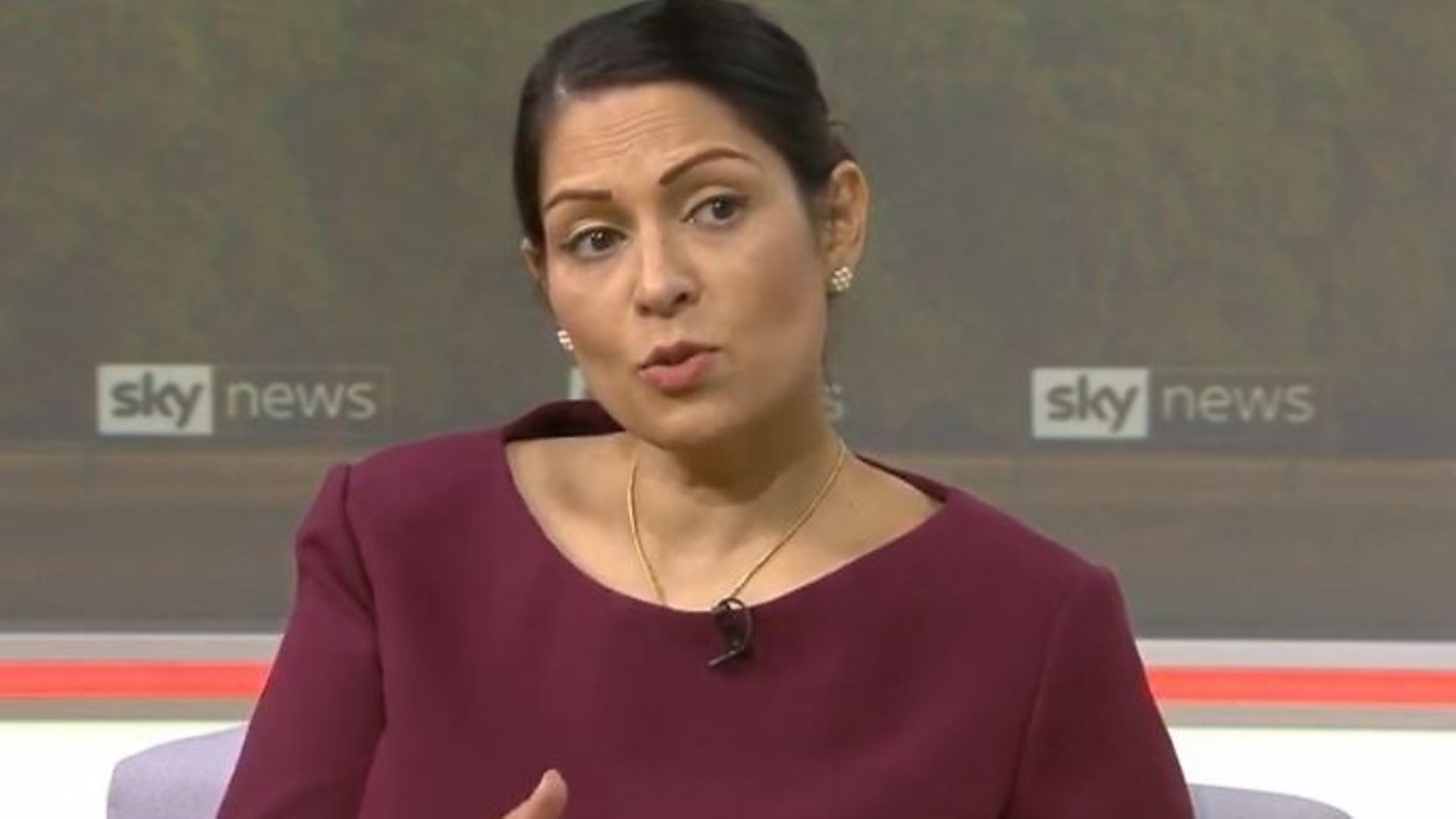 Priti Patel on Sky News - Credit: Sky News