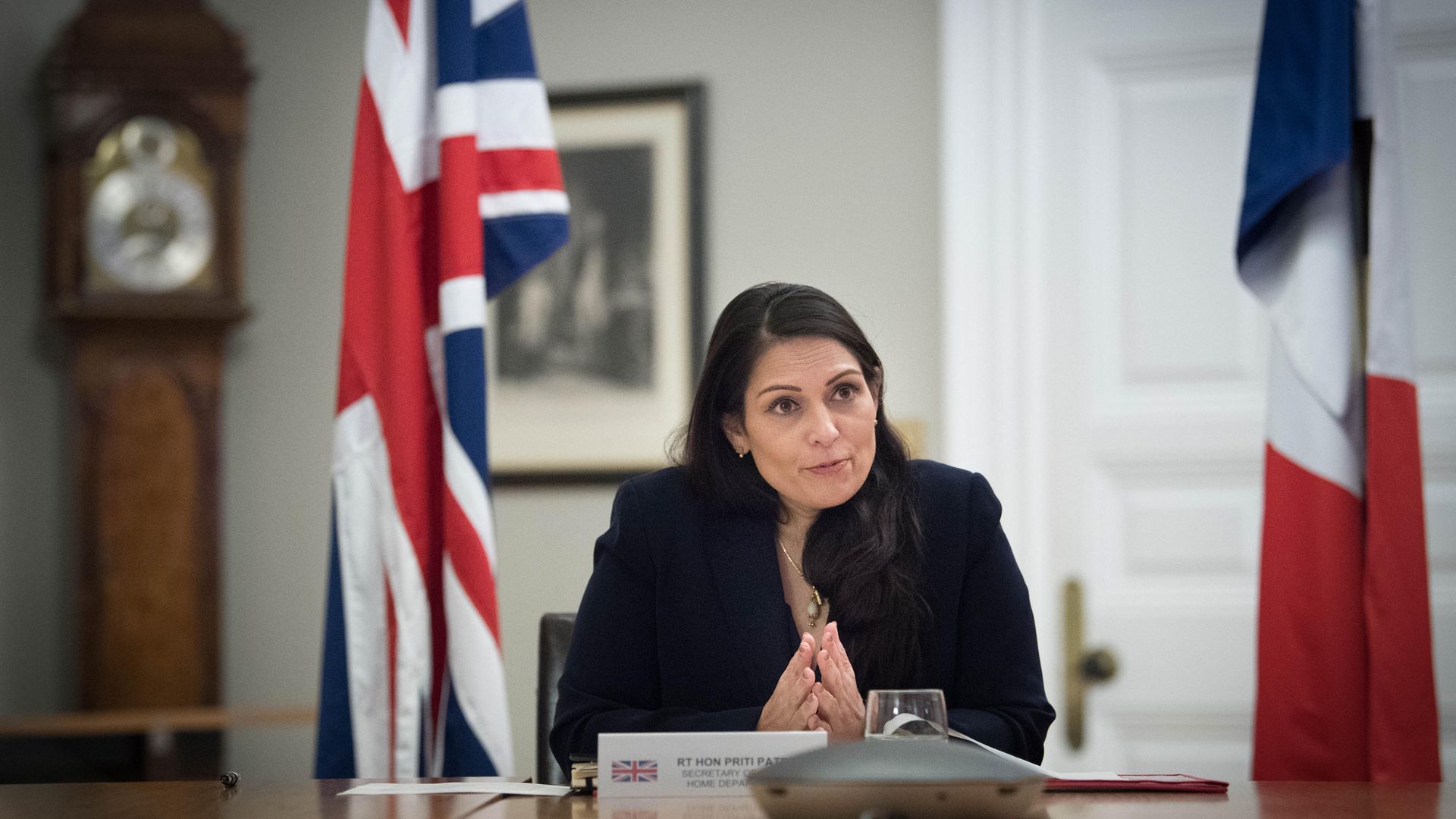 Home Secretary Priti Patel at the Home Office - Credit: PA