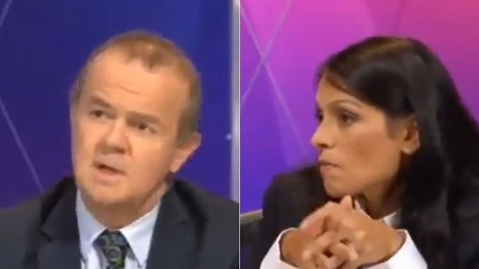 Ian Hislop (L) and Priti Patel on Question Time - Credit: Twitter