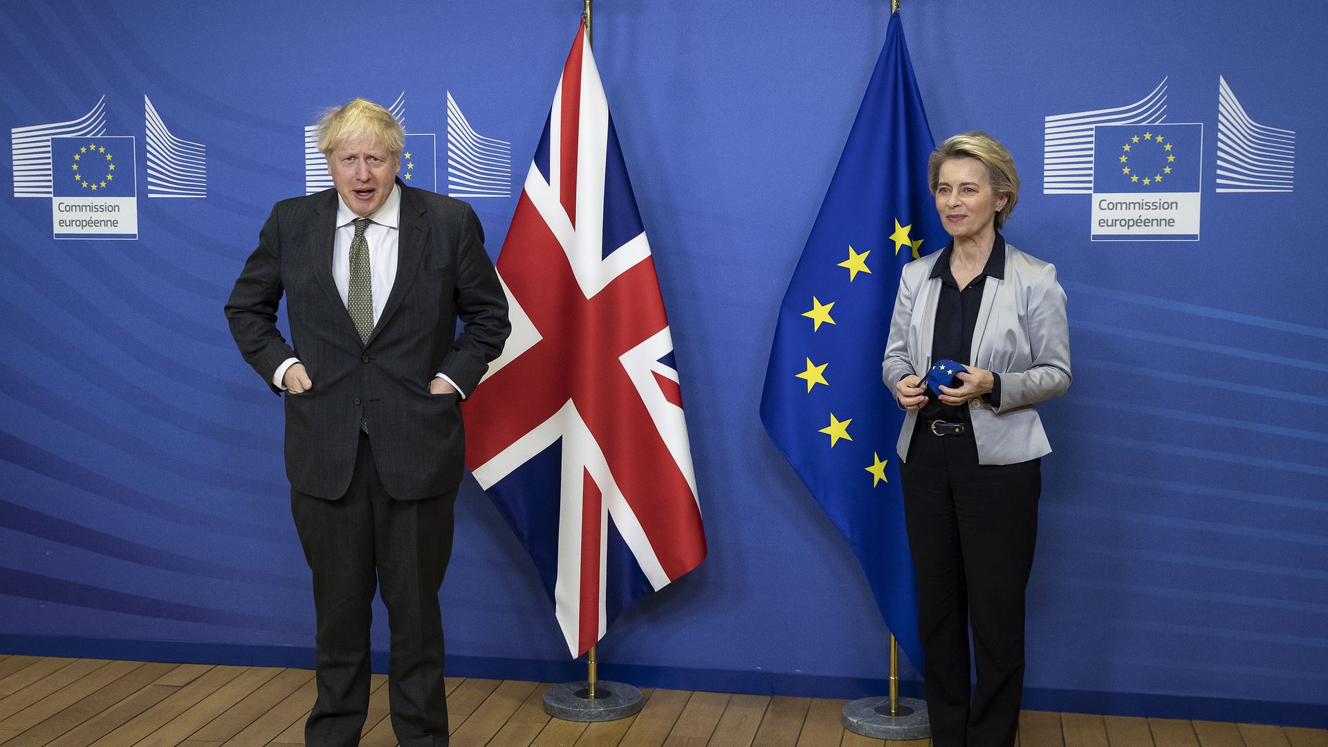 Prime Minister Boris Johnson in Brussels, Belgium, for a dinner with European Commission president Ursula von der Leyen where they will try to reach a breakthrough on a post-Brexit trade deal. - Credit: PA