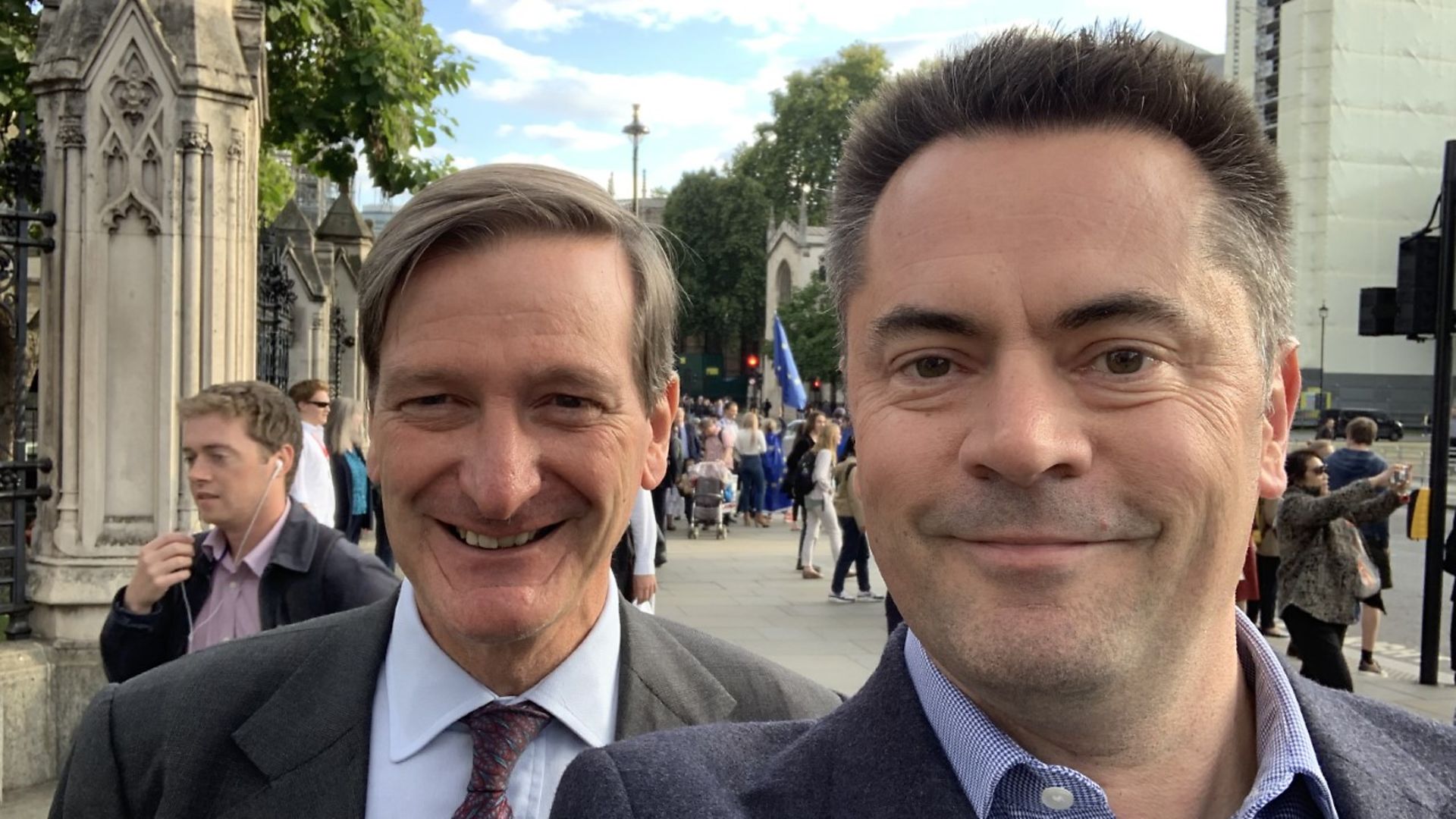 Richard Scott (R) poses for a picture with one of his political idols, former MP Dominic Grieve (L). - Credit: Richard Scott