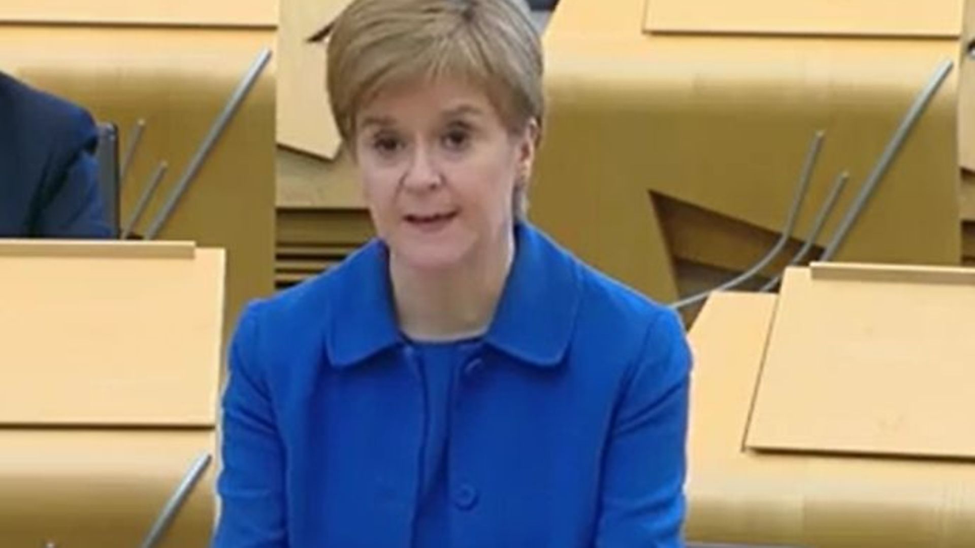 Nicola Sturgeon addressing the Scottish parliament.
