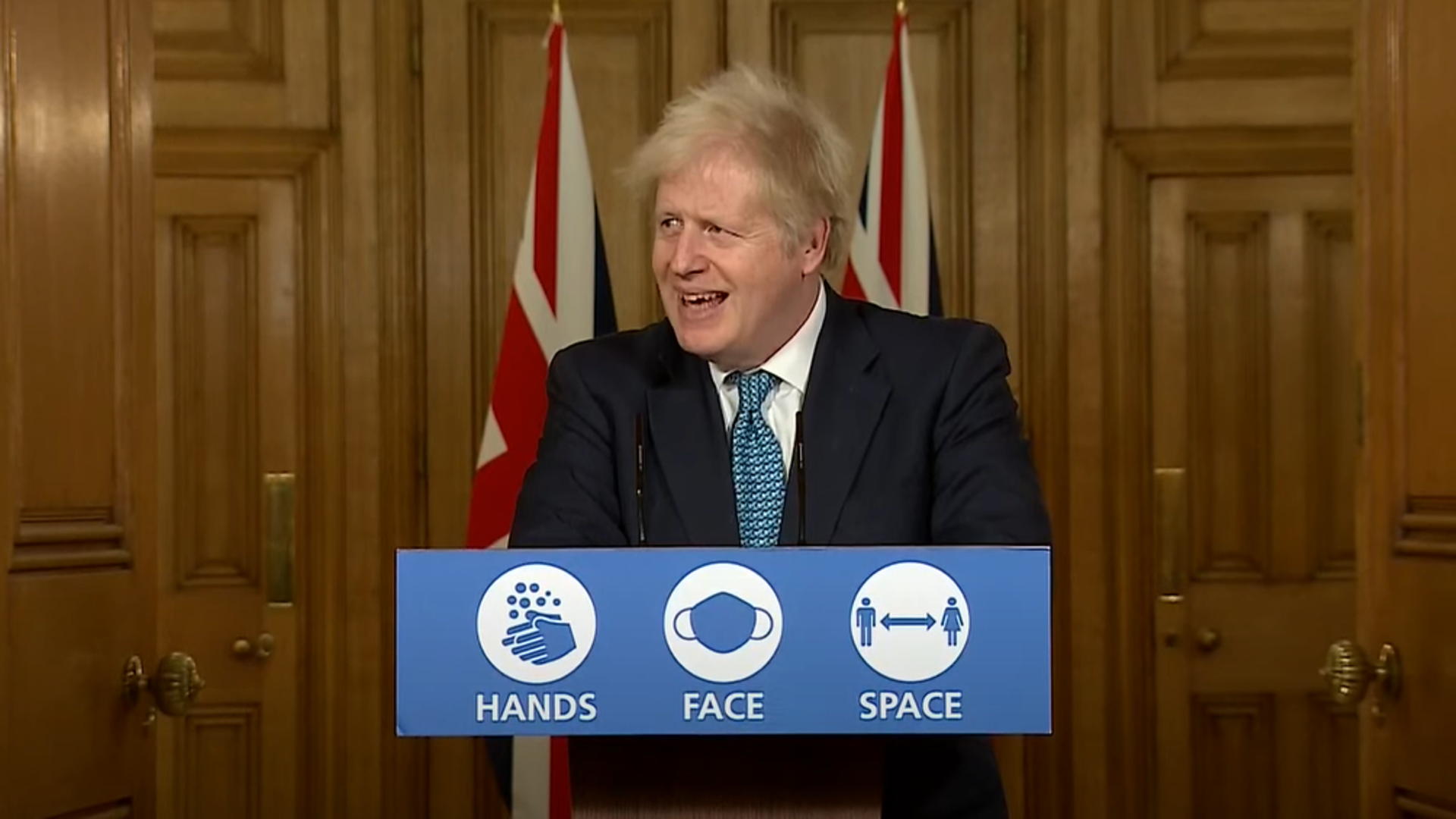 Boris Johnson laughs when asked if UK will get a Brexit deal - Credit: YouTube