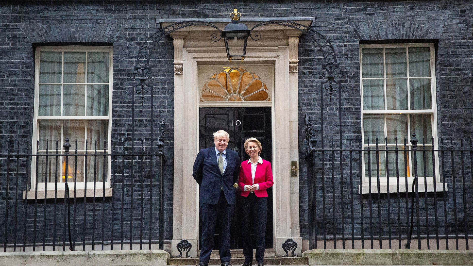 Prime minister Boris Johnson greets EU Commission president Ursula von der Leyen ahead of a meeting in Downing Street, London. - Credit: PA