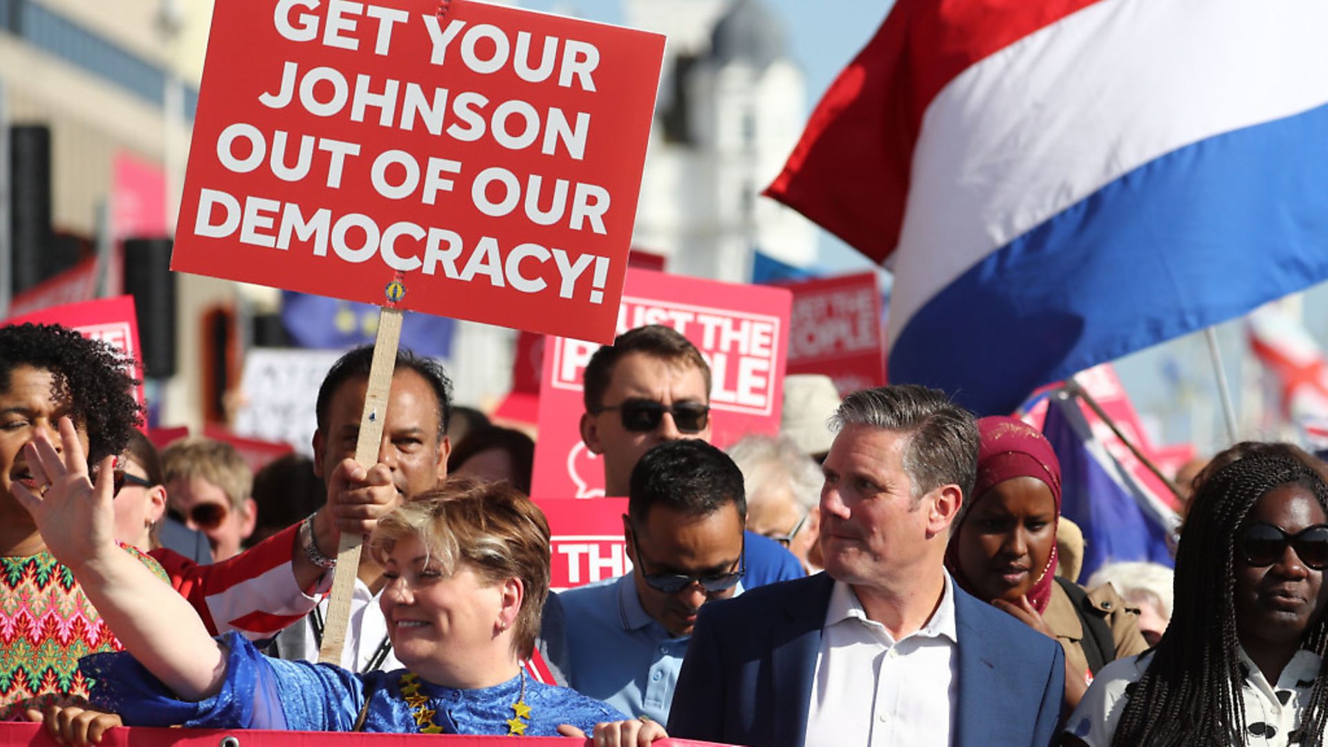 Emily Thornberry and Sir Keir Starmer at the anti-Brexit 'Trust the People' march and rally during the Labour Party Conference in Brighton. Photograph: Gareth Fuller/PA Wire. - Credit: PA
