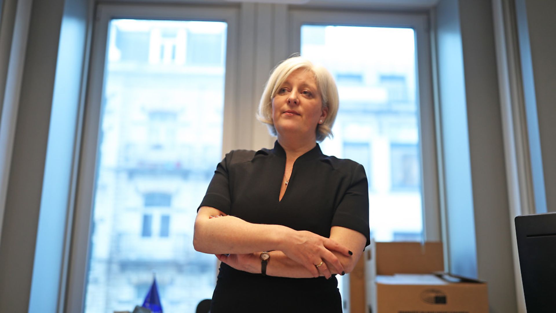 Caroline Voaden MEP,  leader of the Liberal Democrats in the European Parliament, during an interview at the European Parliament in Brussels, Belgium. Photograph: Yui Mok/PA. - Credit: PA Wire/PA Images