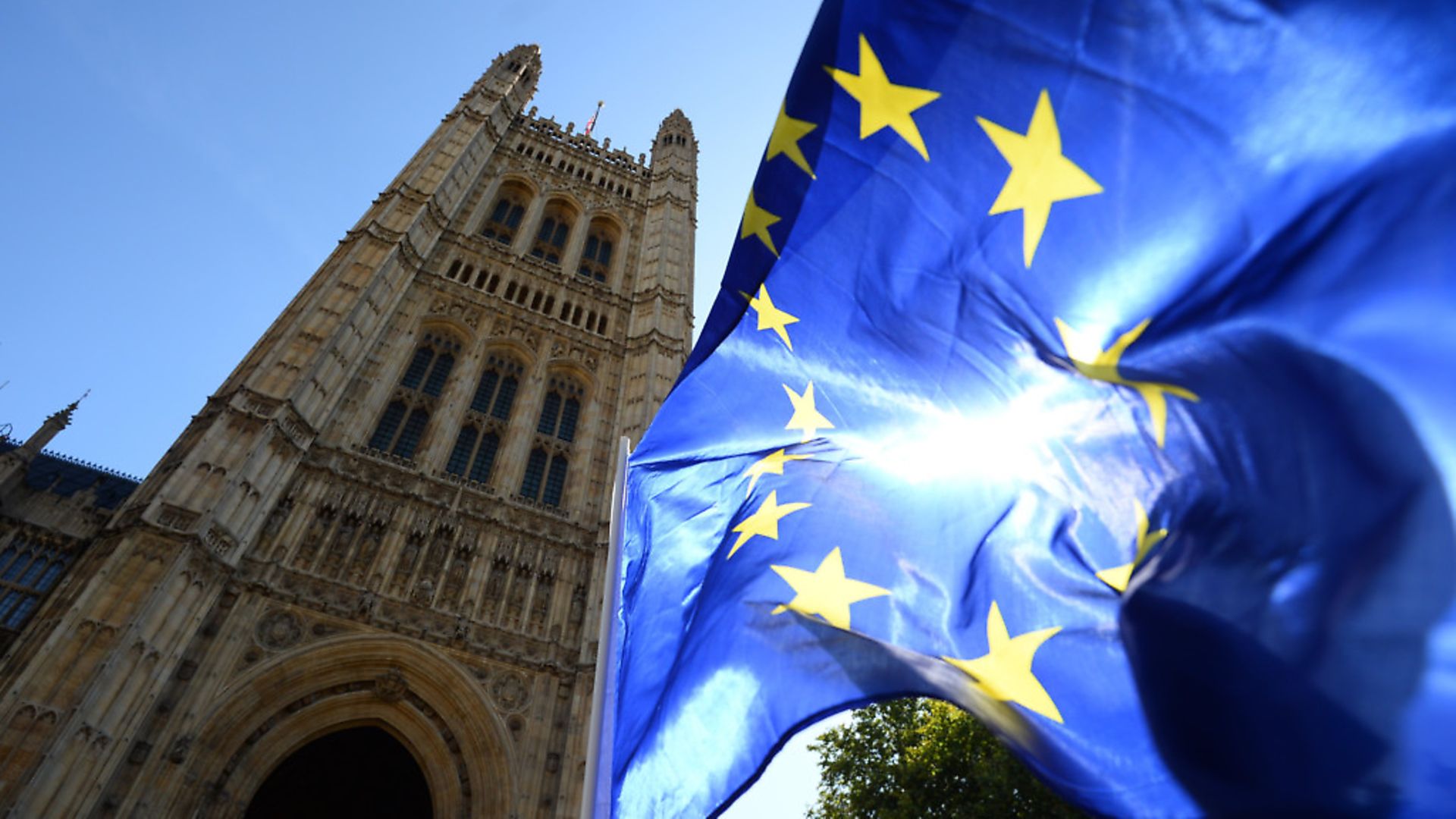 A European flag flies outside the Palace of Westminster in London. Photograph: Kirsty O'Connor/PA. - Credit: PA Wire/PA Images