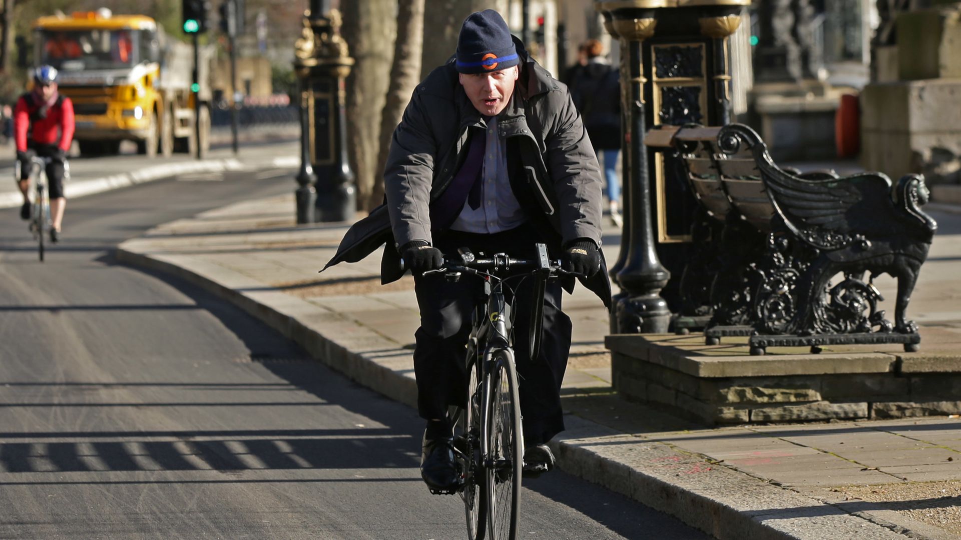 Boris Johnson on his bike in archived photographs - Credit: PA