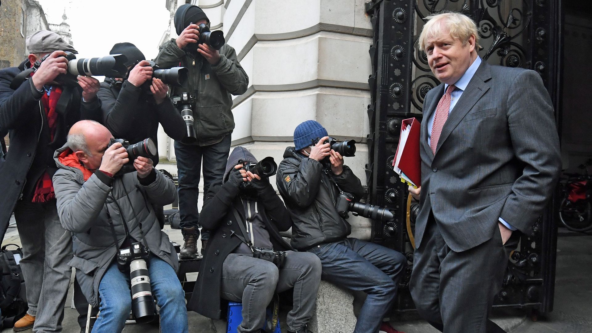 Prime minister Boris Johnson in Downing Street, London, after leaving a Cabinet meeting at the Foreign and Commonwealth Office (FCO). - Credit: PA