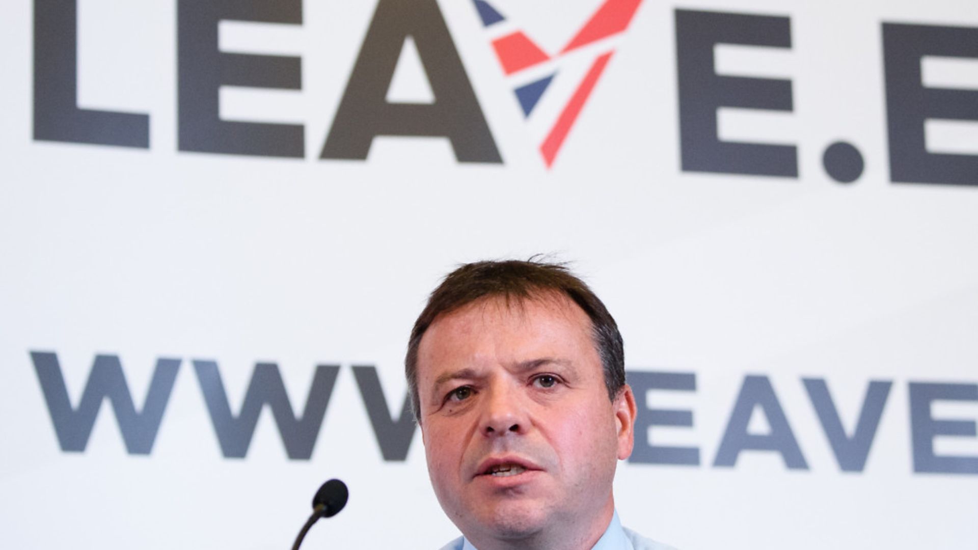 British businessman Arron Banks takes part in a press briefing by the "Leave.EU" campaign group - Credit: LEON NEAL/AFP/Getty Images