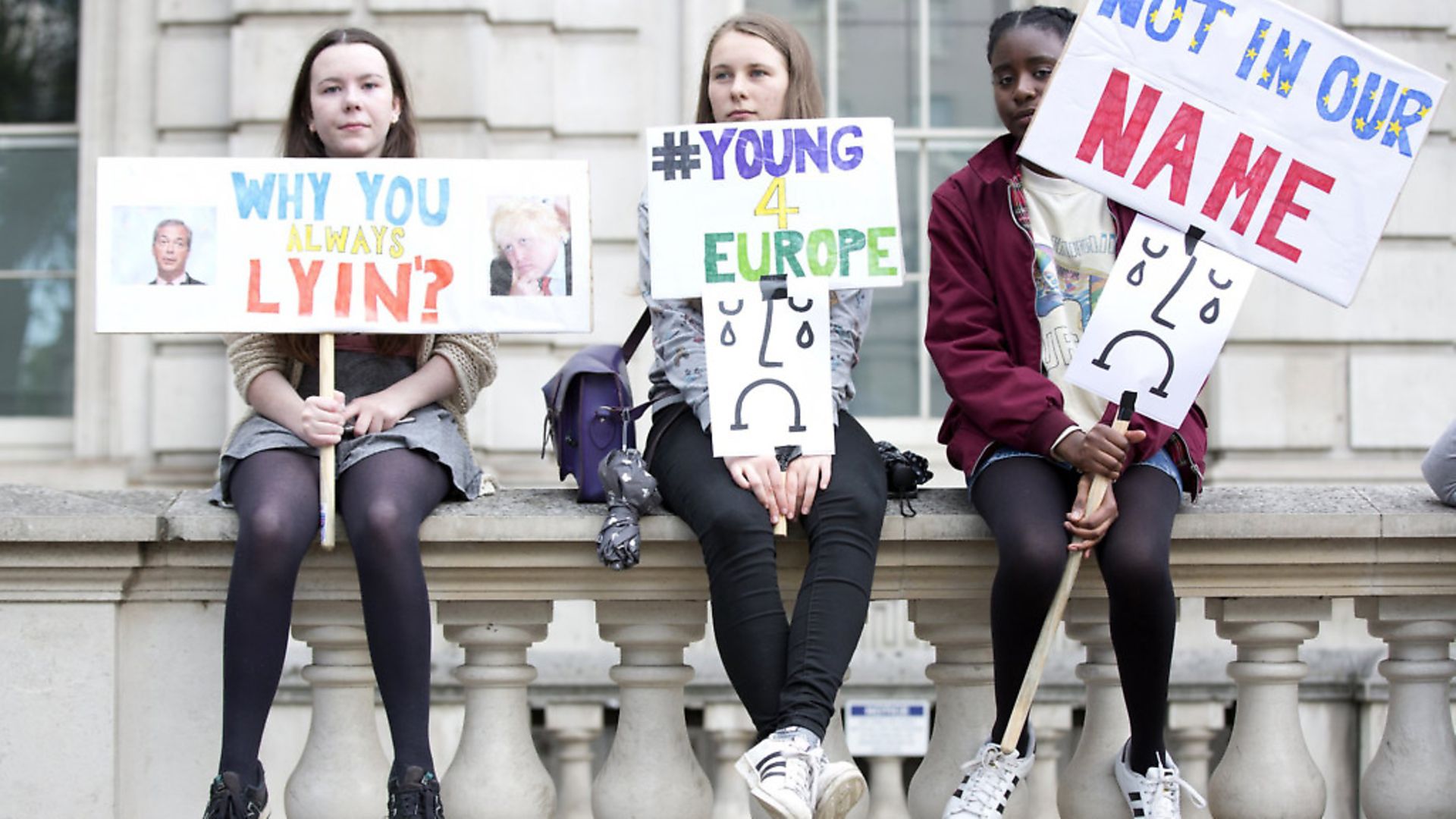 Young anti-Brexit protesters demonstrate against the UK's departure from European Union. Photo: Isabel Infantes/PA Archive/PA Images