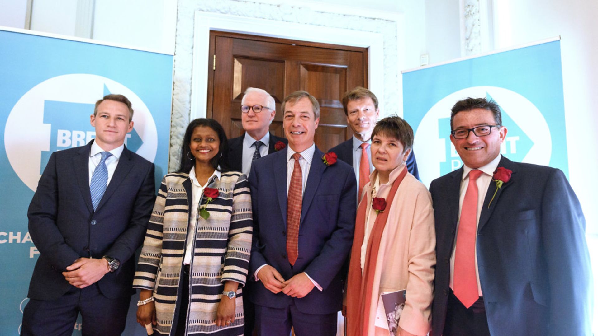 Some of the Brexit Party candidates alongside party leader Nigel Farage - Credit: Getty Images
