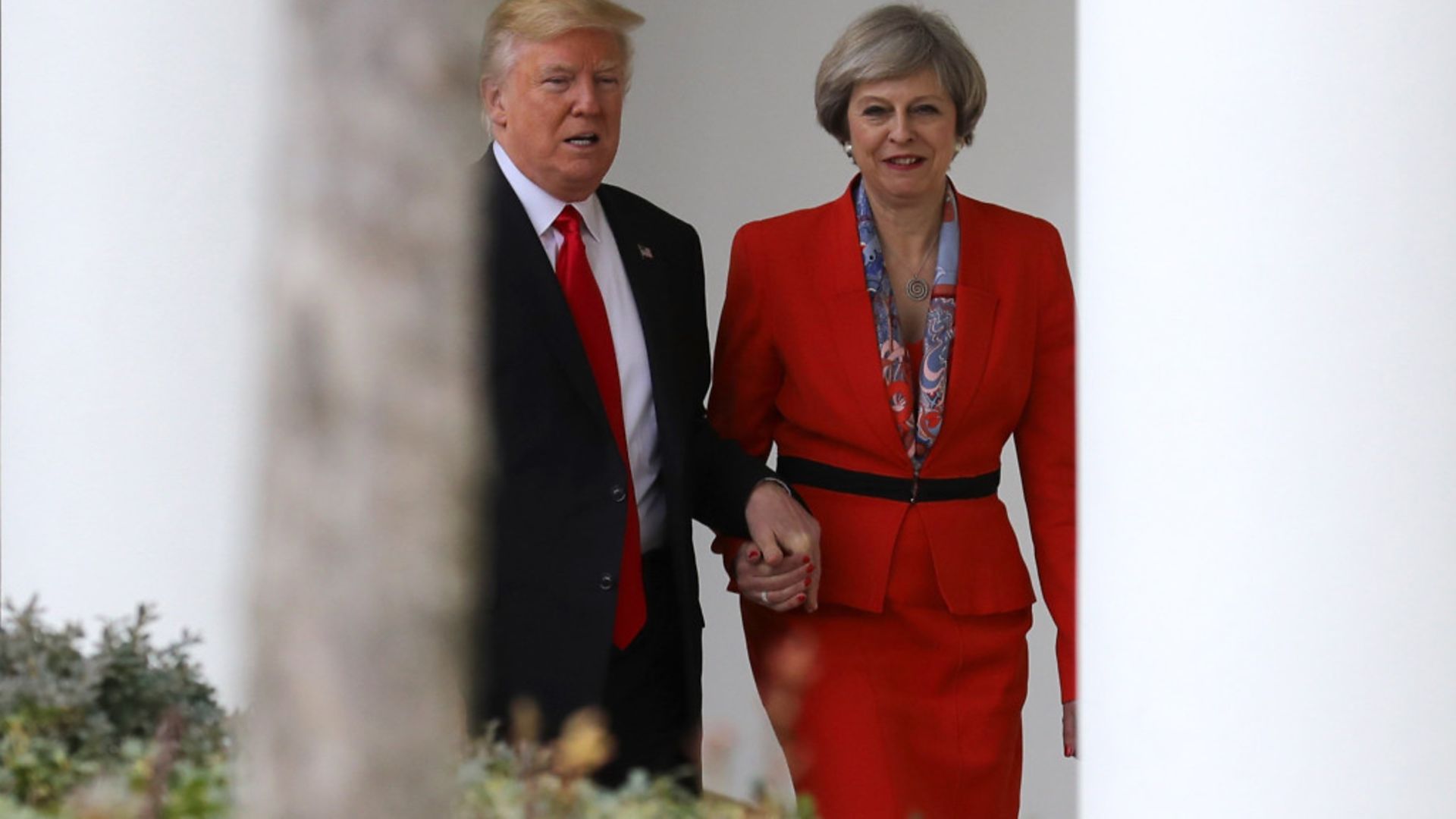 Donald Trump meets with Theresa May at the White House. - Credit: Getty Images