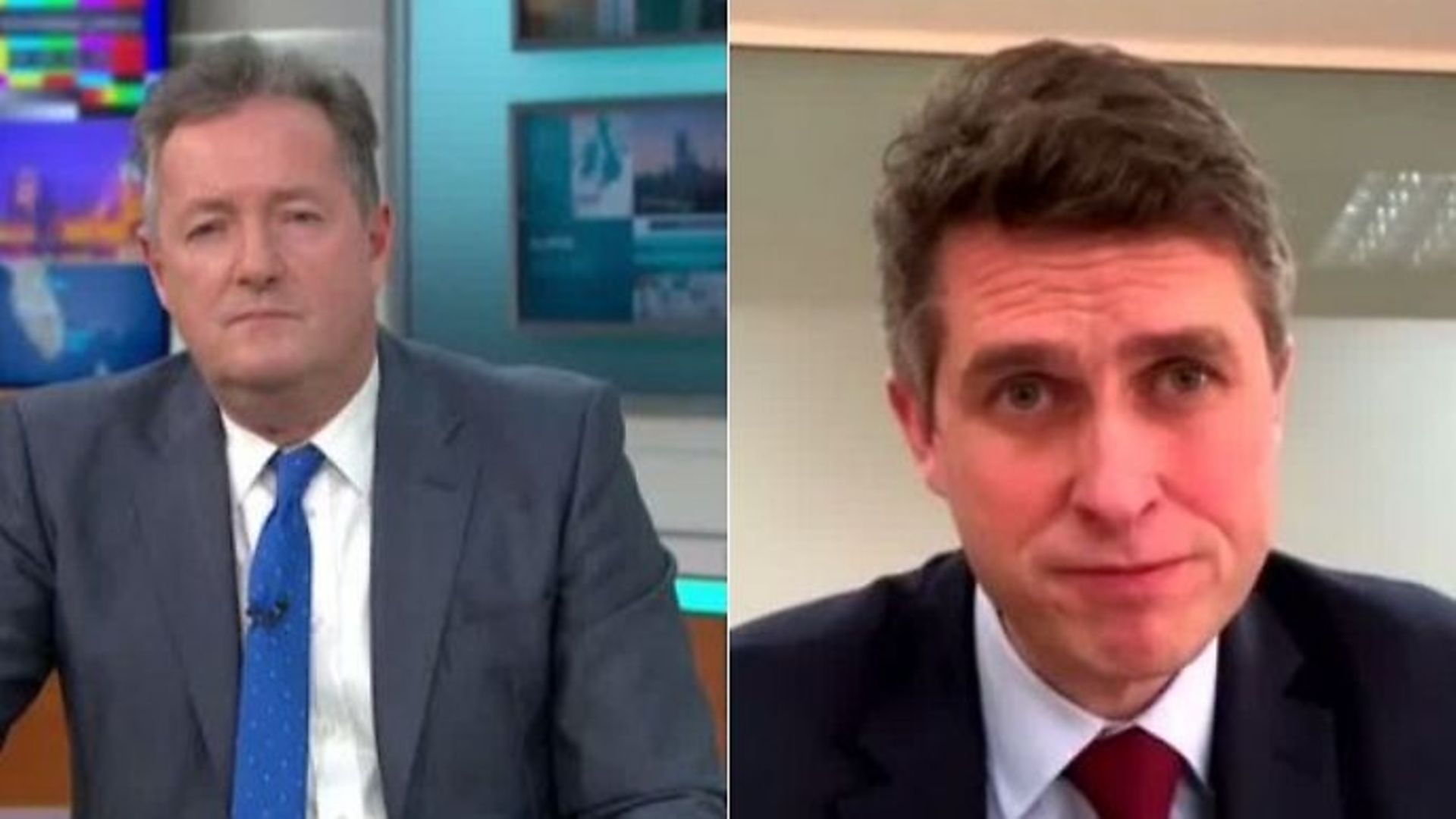 Piers Morgan interviews Gavin Williamson - Credit: ITV