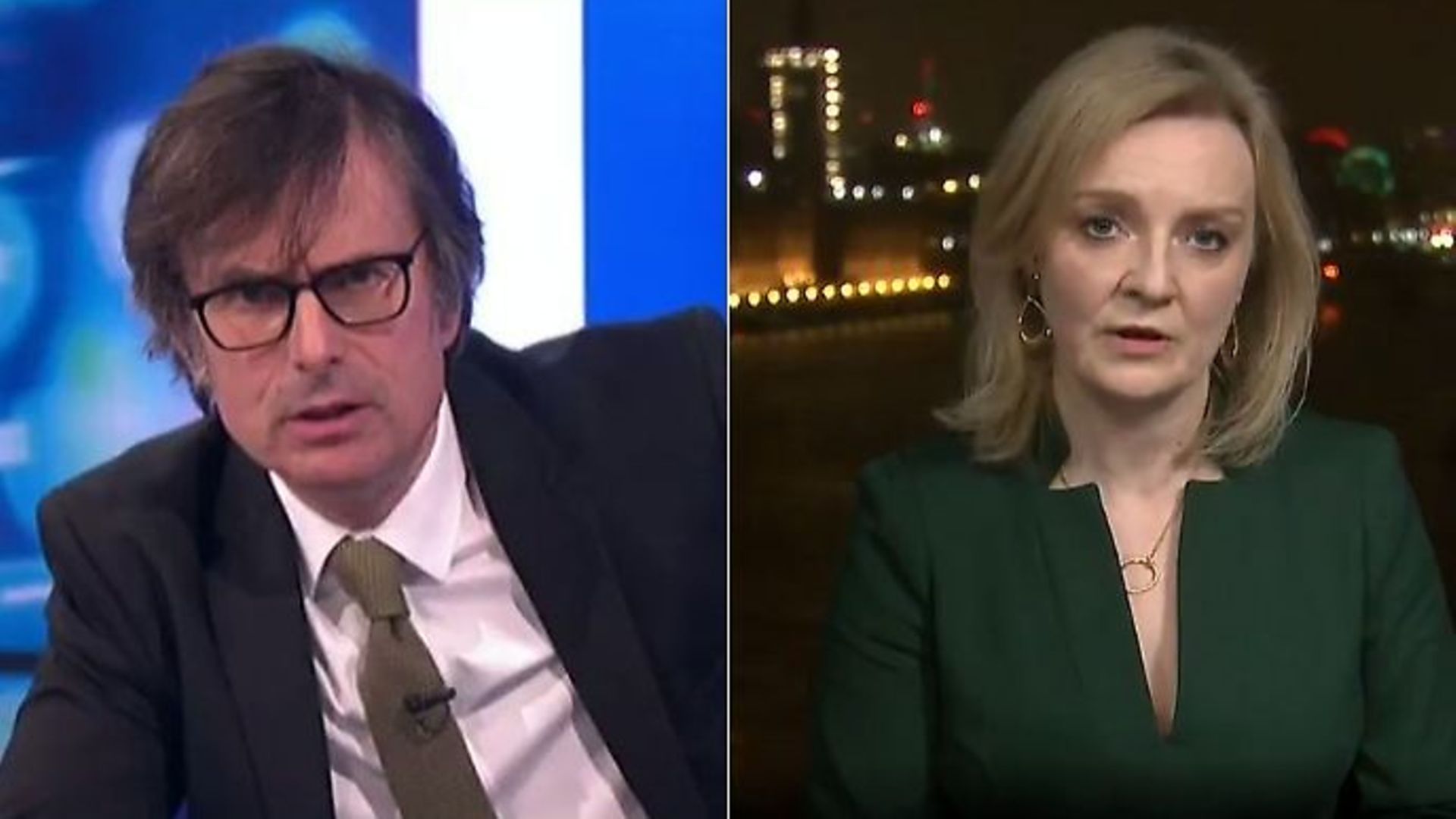 Liz Truss is questioned by Robert Peston - Credit: ITV