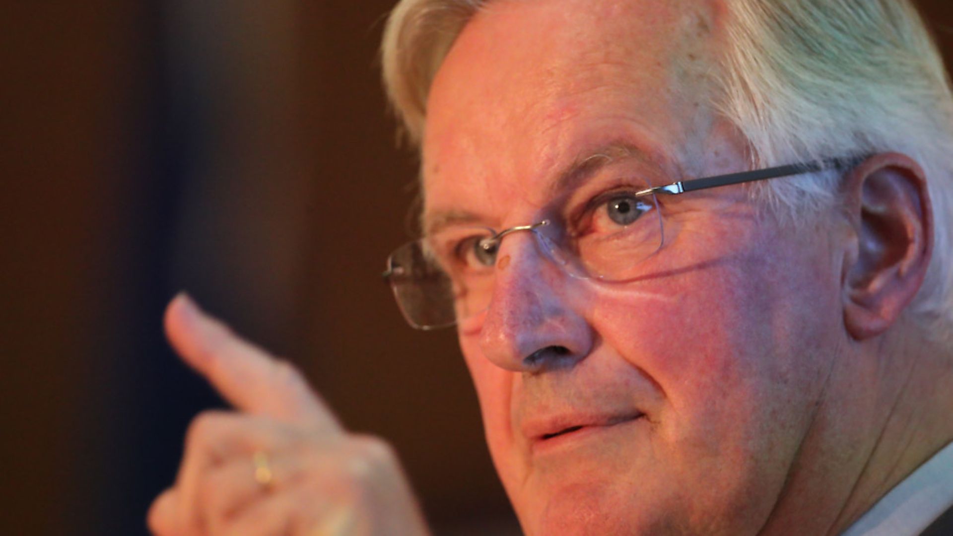 Michel Barnier, the EU's Brexit negotiator, speaking at Queen's University in Belfast. Photograph: Liam McBurney/PA. - Credit: PA