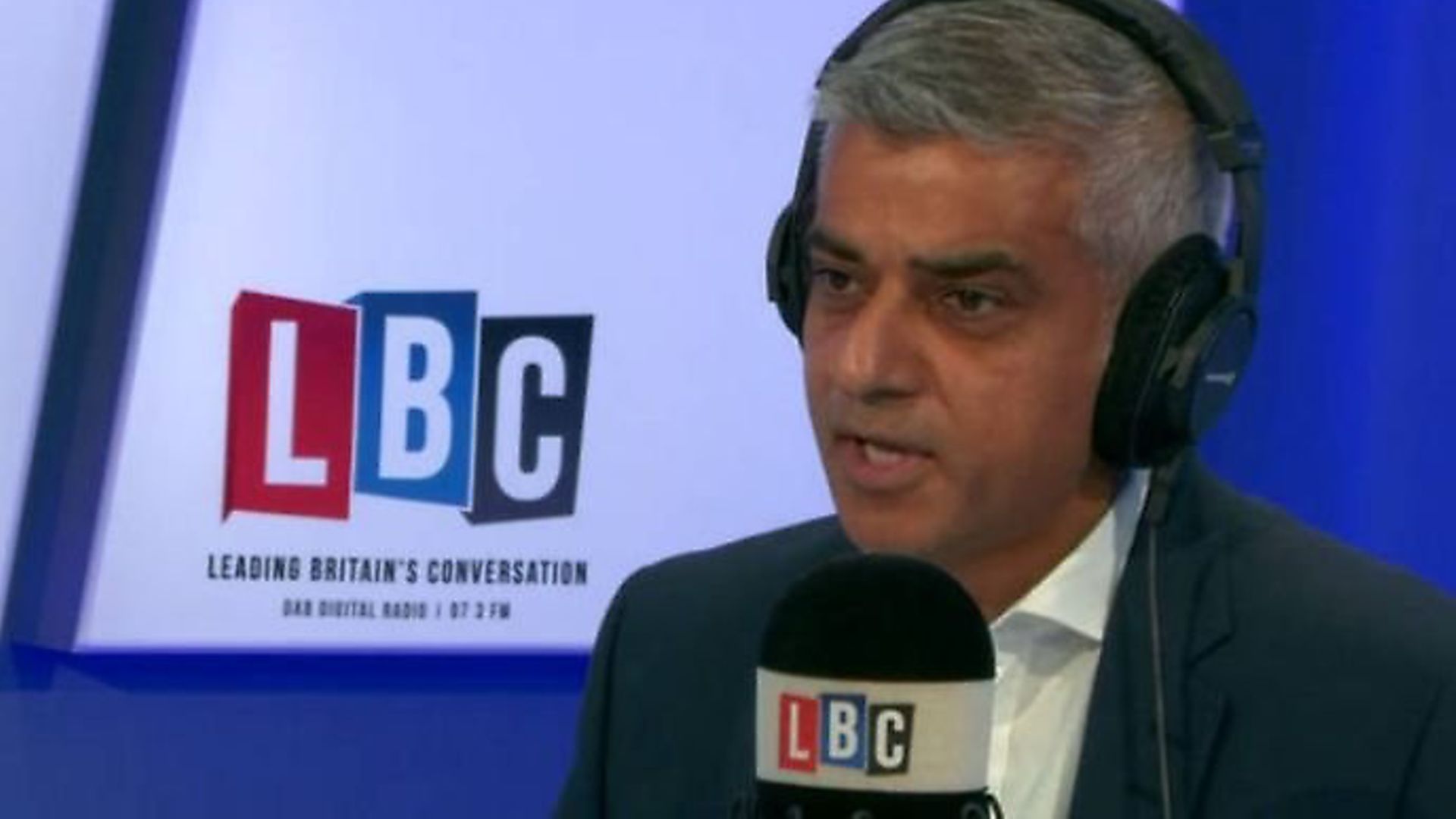 Sadiq Khan appears on LBC Radio. Photograph: LBC/Global. - Credit: LBC