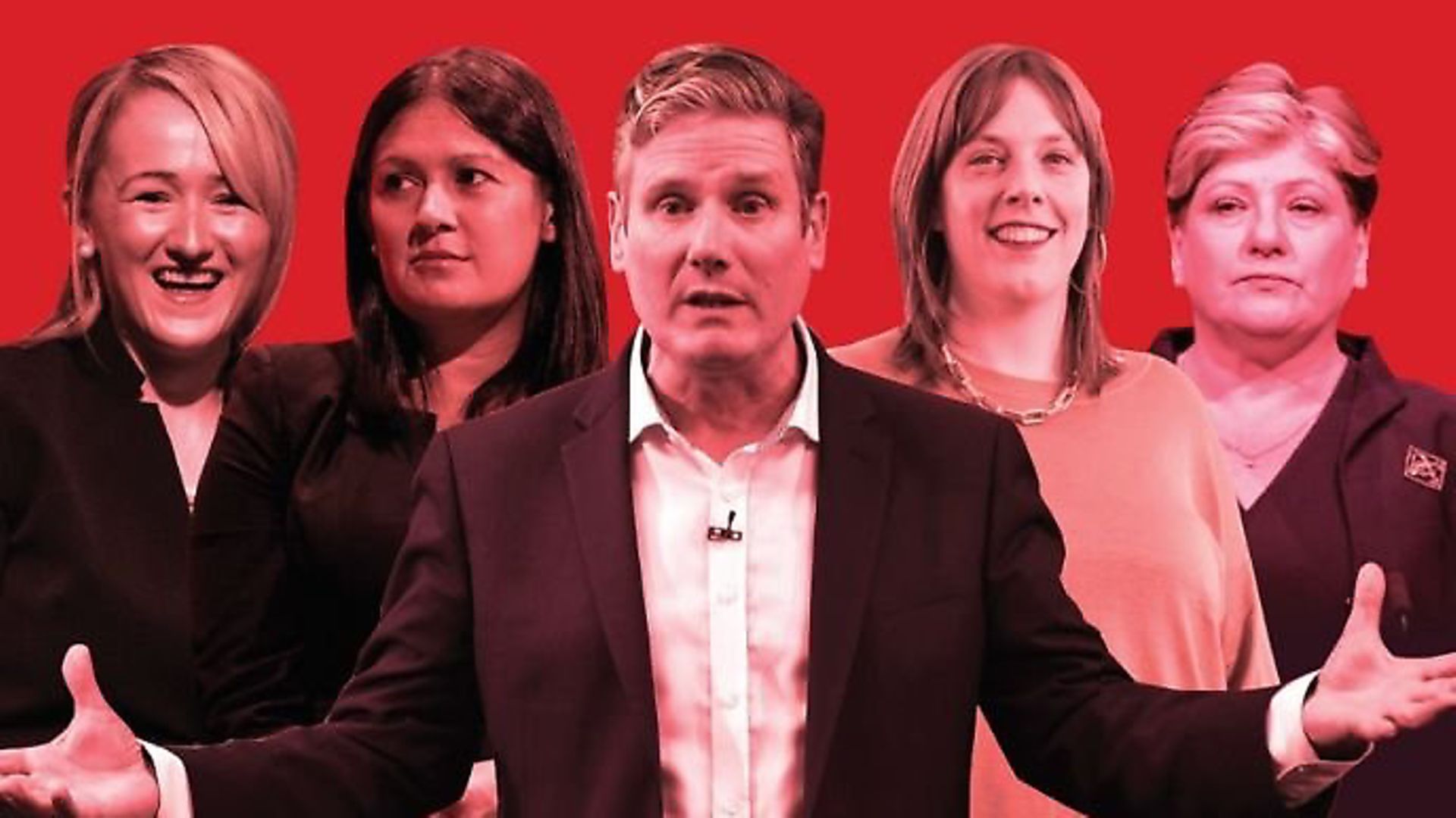 Rebecca Long-Bailey, Lisa Nandy, Keir Starmer, Jess Phillips and Emily Thornberry. Photograph: Getty/TNE. - Credit: Archant