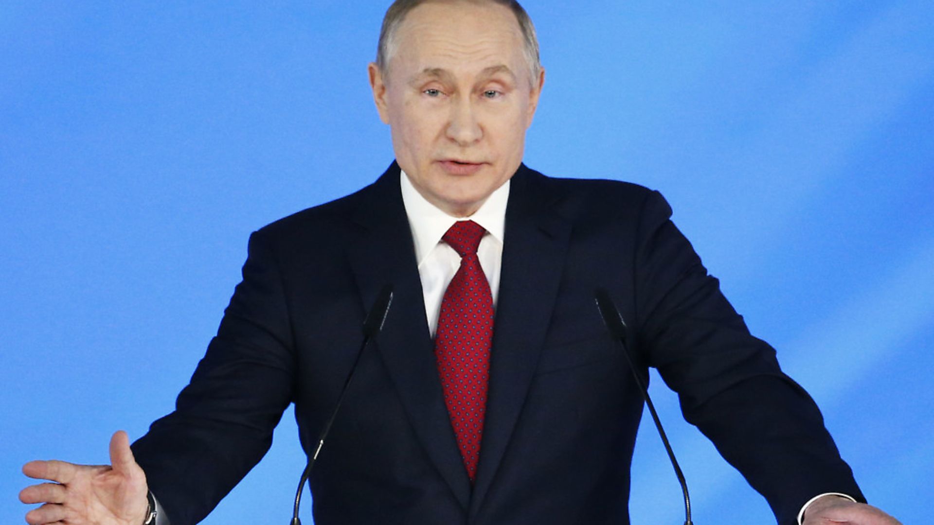 Russian President Vladimir Putin addresses the State Council in Moscow, Russia. (AP Photo/Alexander Zemlianichenko) - Credit: AP