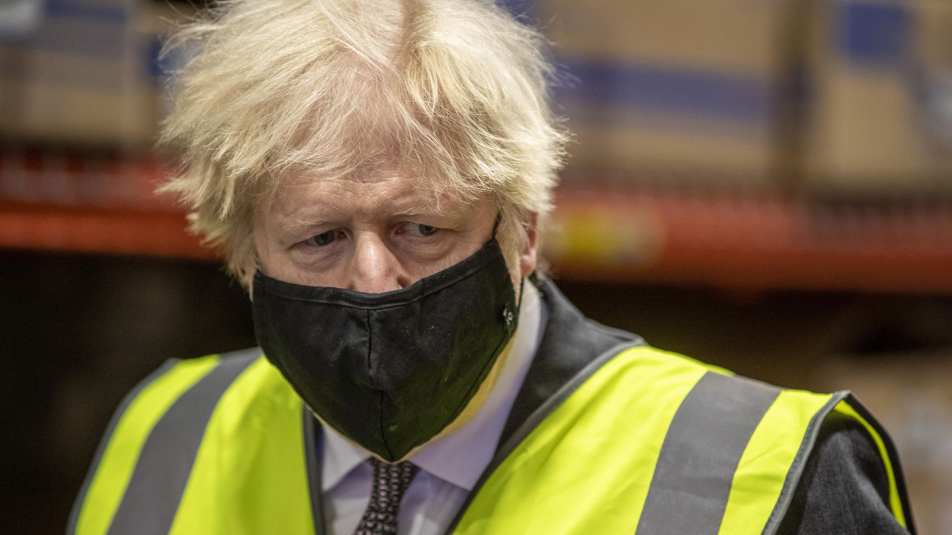 Prime minister Boris Johnson, during a tour of the manufacturing facility for the Oxford/Astrazeneca vaccine at Oxford Biomedica in Oxfordshire - Credit: PA