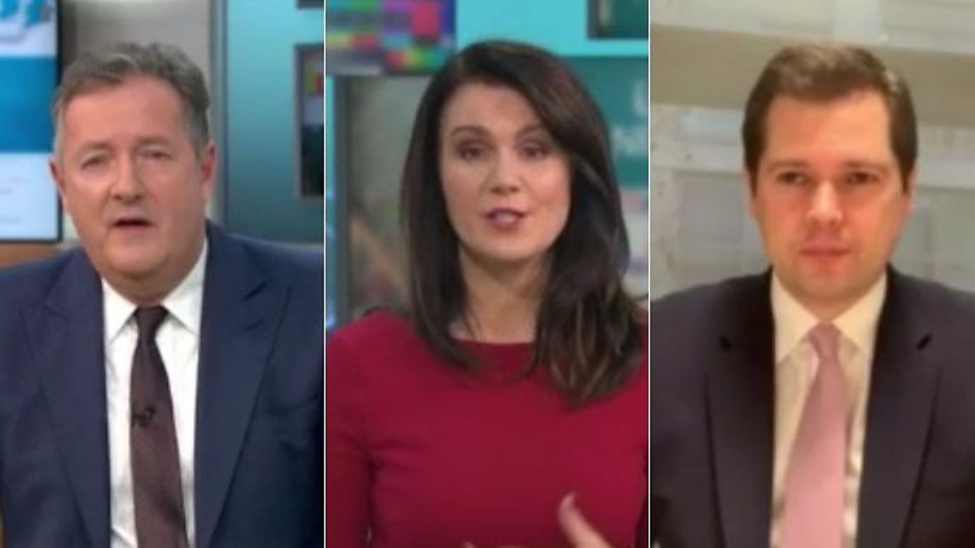 Communities secretary Robert Jenrick interviewed by Susanna Reid and Piers Morgan - Credit: ITV