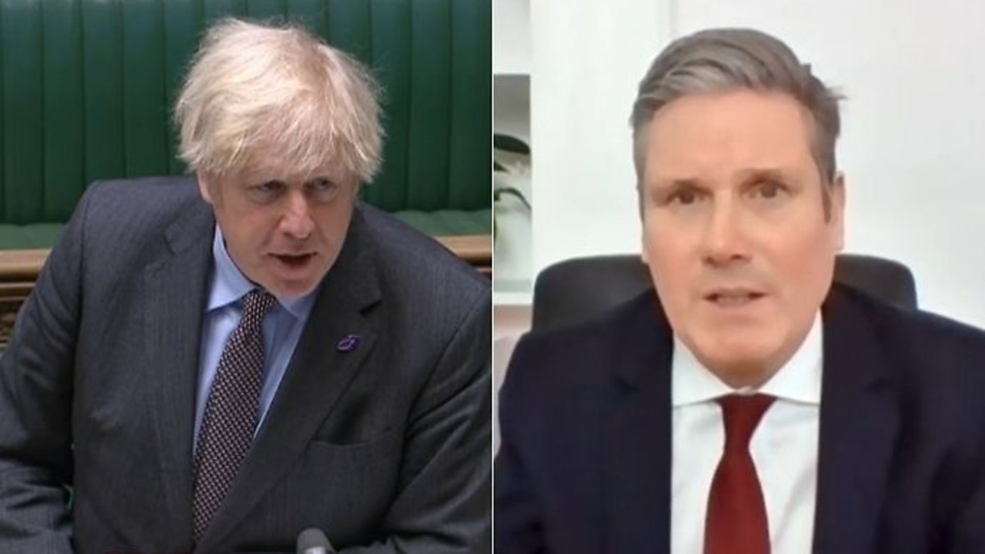 Boris Johnson (L) and Keir Starmer during Prime Minister's Questions - Credit: Parliamentlive.tv