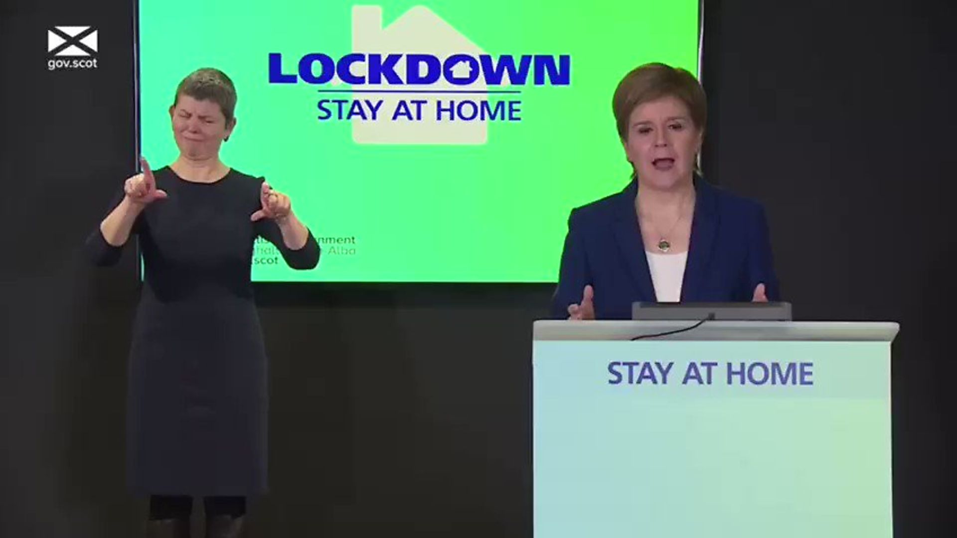 Nicola Sturgeon at the latest coronavirus press briefing - Credit: Twitter