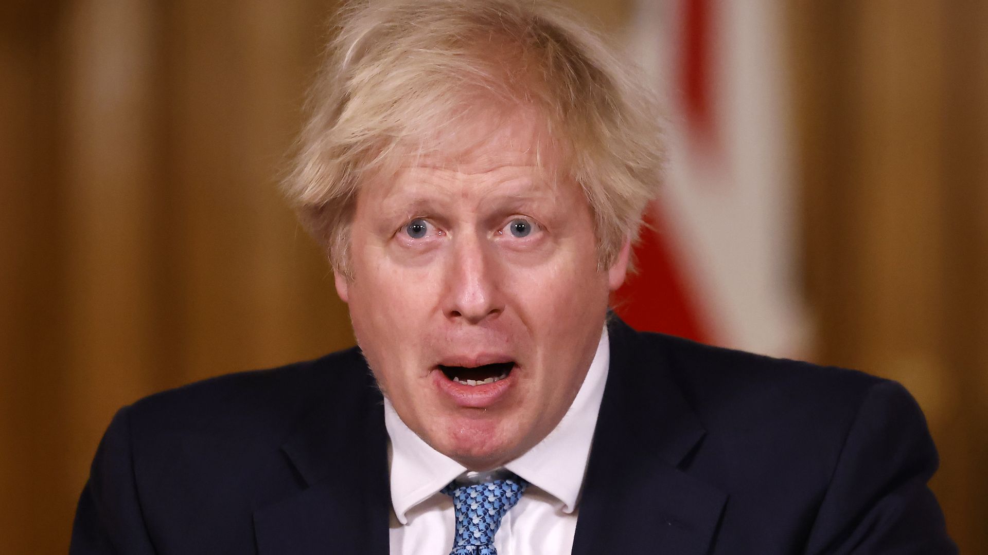 Prime Minister Boris Johnson during a media briefing on coronavirus (COVID-19) in Downing Street, London. - Credit: PA