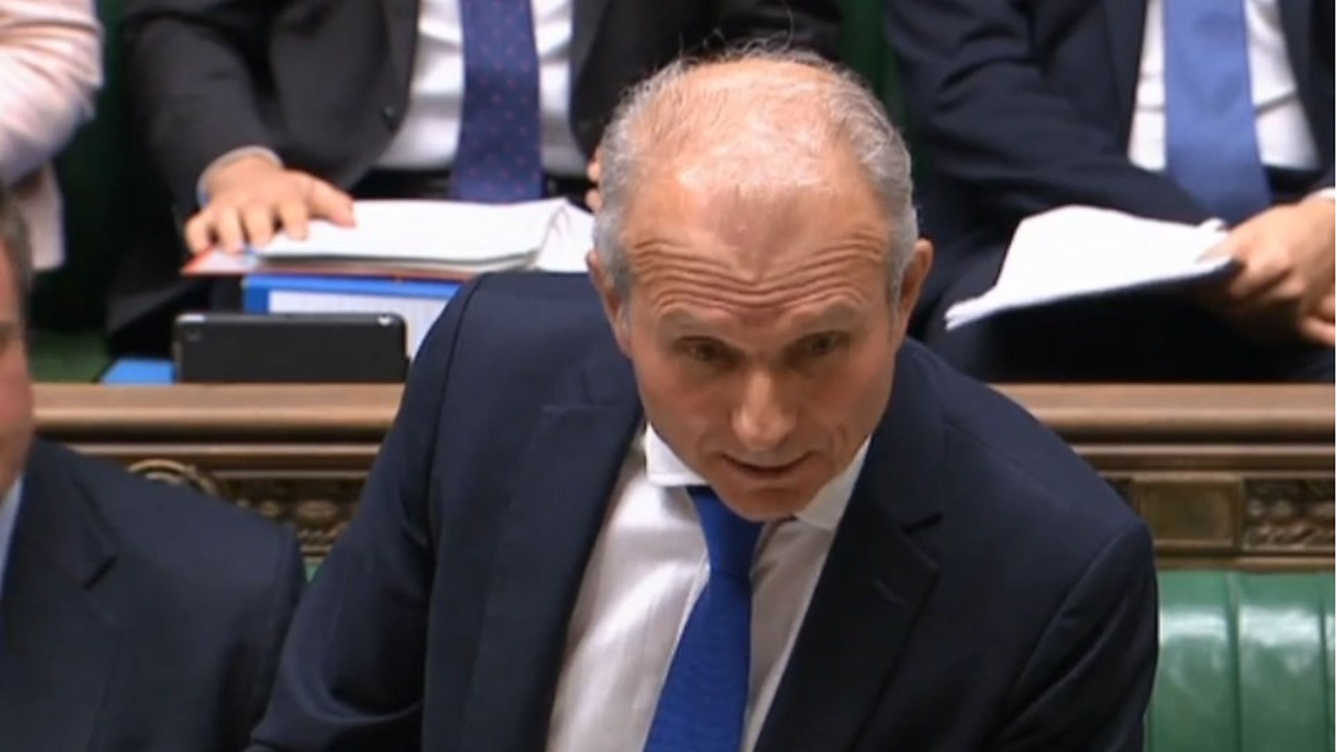 Former de facto deputy prime minister Sir David Lidington taking questions in the Commons - Credit: Parliament