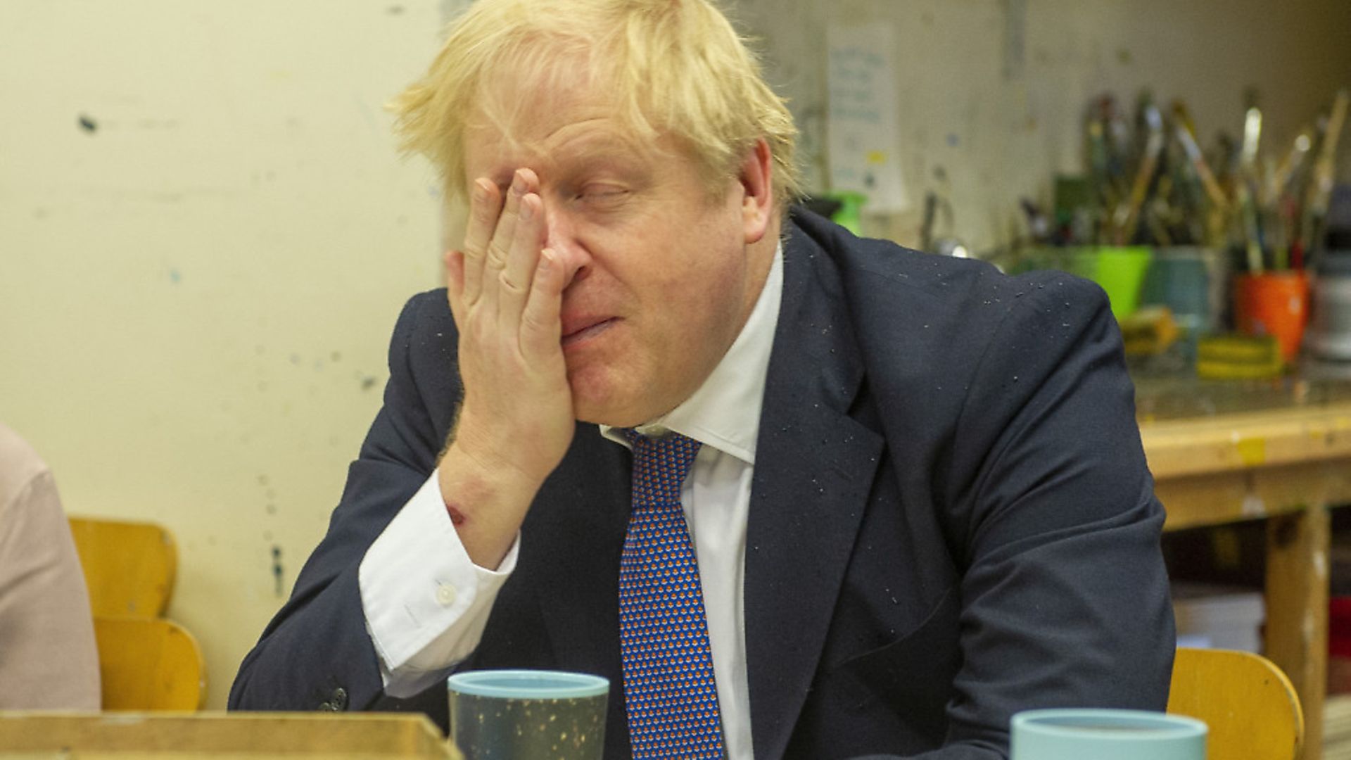 Prime Minister Boris Johnson at a centre for homelessness. Photograph: Tim Clarke/DailyExpress/PA Wire. - Credit: PA