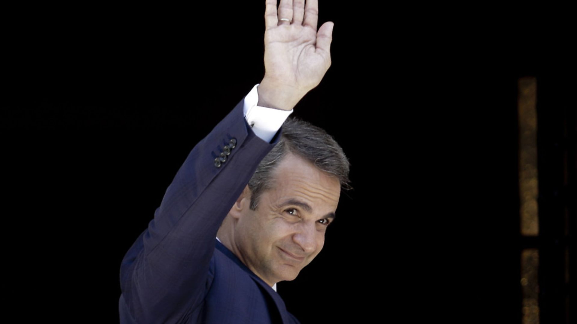 Prime Minister, Kyriakos Mitsotakis enters the Prime Minister's office at Maximos Mantion in Athens, Greece. Photo: Milos Bicanski/Getty Images - Credit: Getty Images