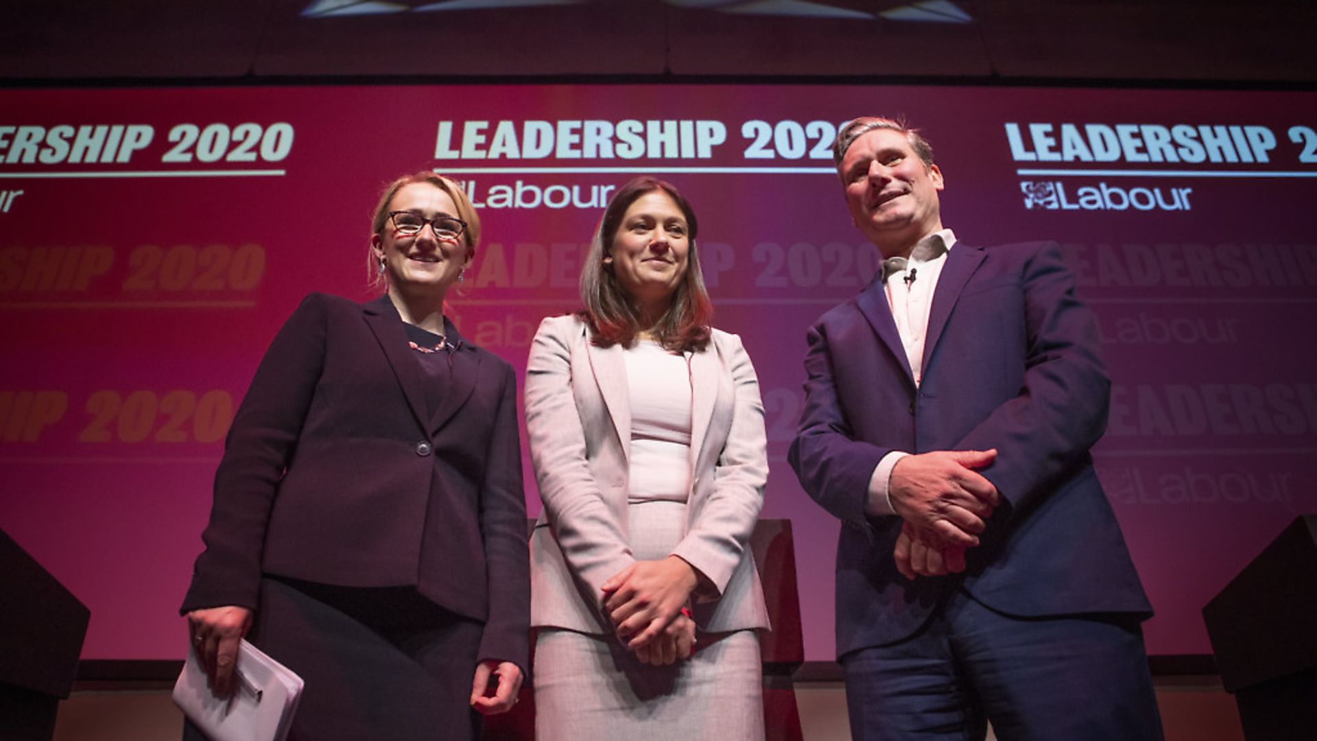 (left to right) Labour leadership candidates Rebecca Long-Bailey, Lisa Nandy and Sir Keir Starmer. Photograph: Jane Barlow/PA. - Credit: PA
