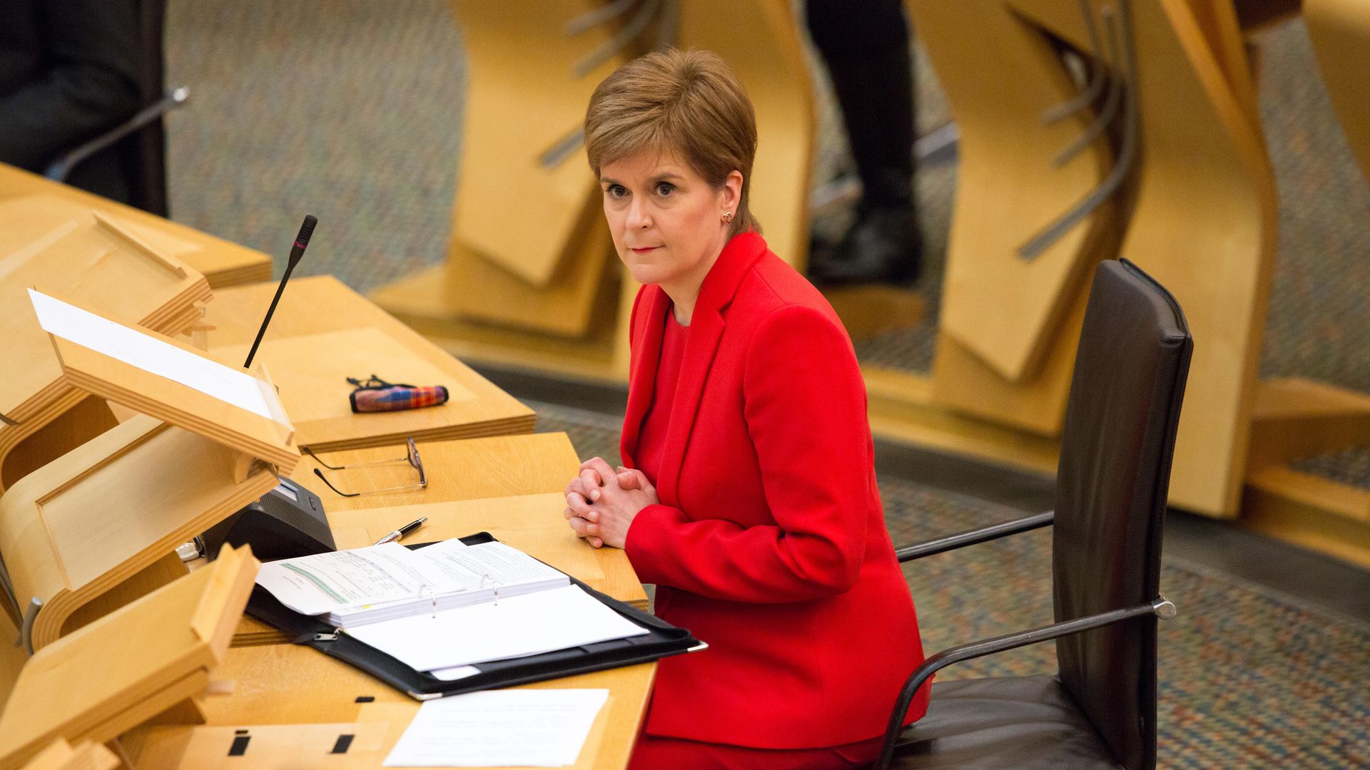 Nicola Sturgeon attending First Minister's Questions at the Scottish Parliament, Edinburgh - Credit: PA