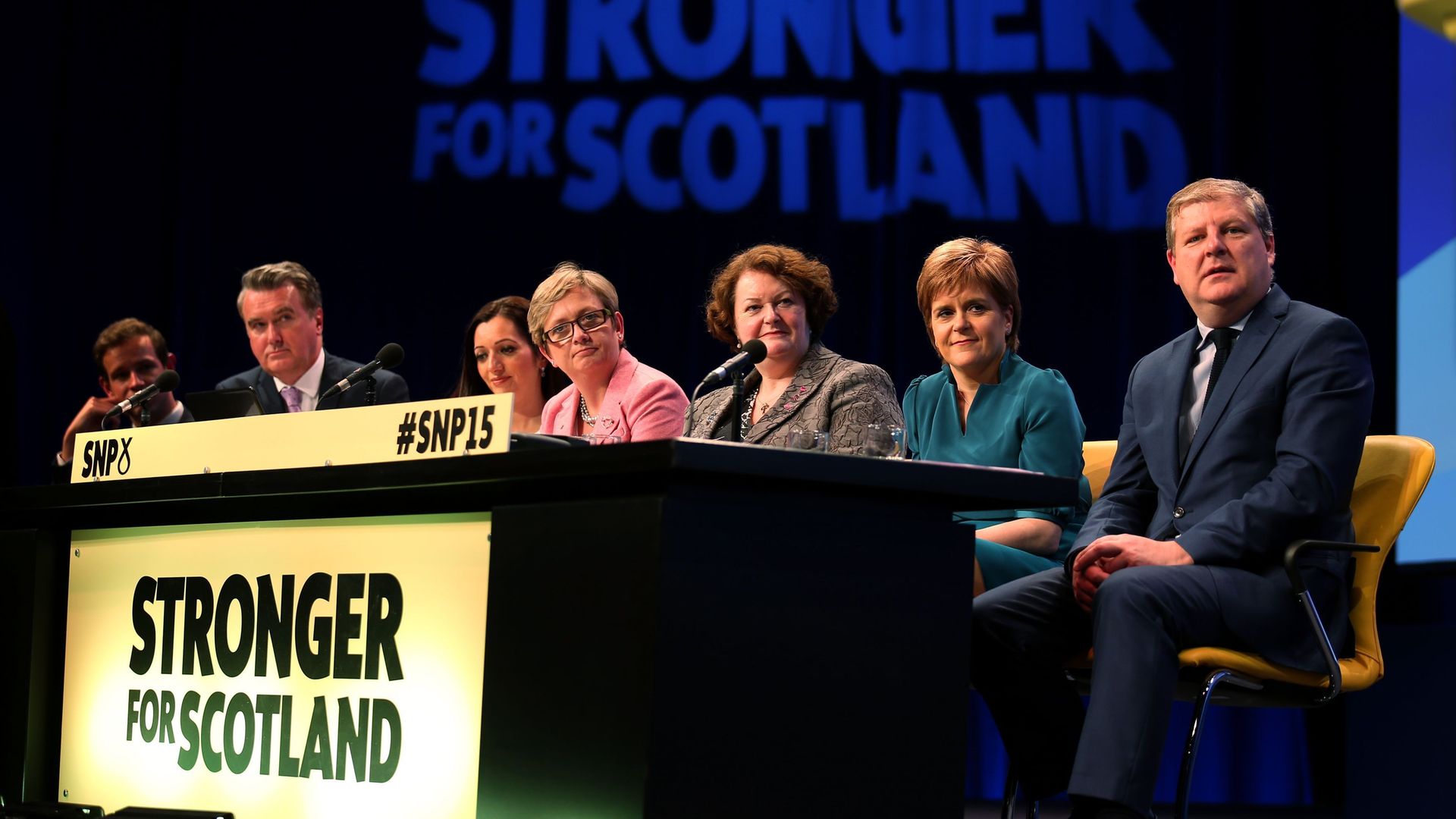 Nicola Sturgeon on a panel at an SNP conference - Credit: PA