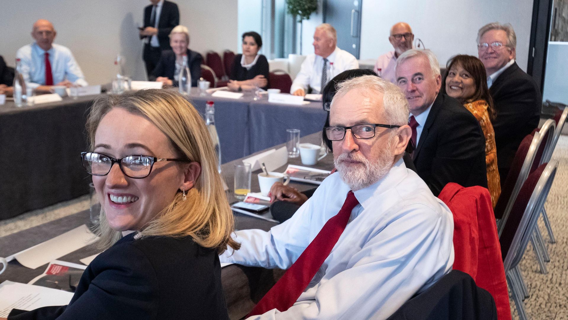 Rebecca Long-Bailey and Jeremy Corbyn attend a shadow cabinet meeting - Credit: Getty Images