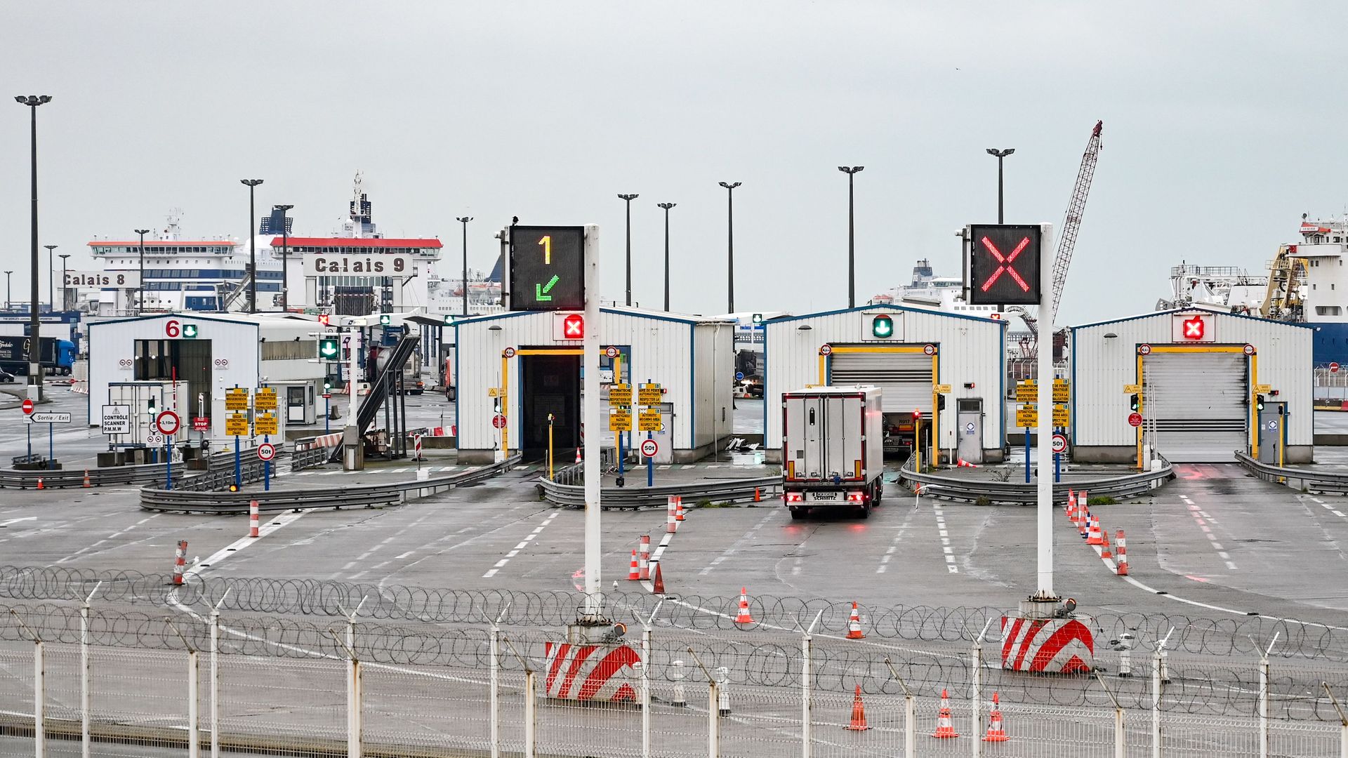 The checkpoint at the port of Calais - Credit: AFP via Getty Images