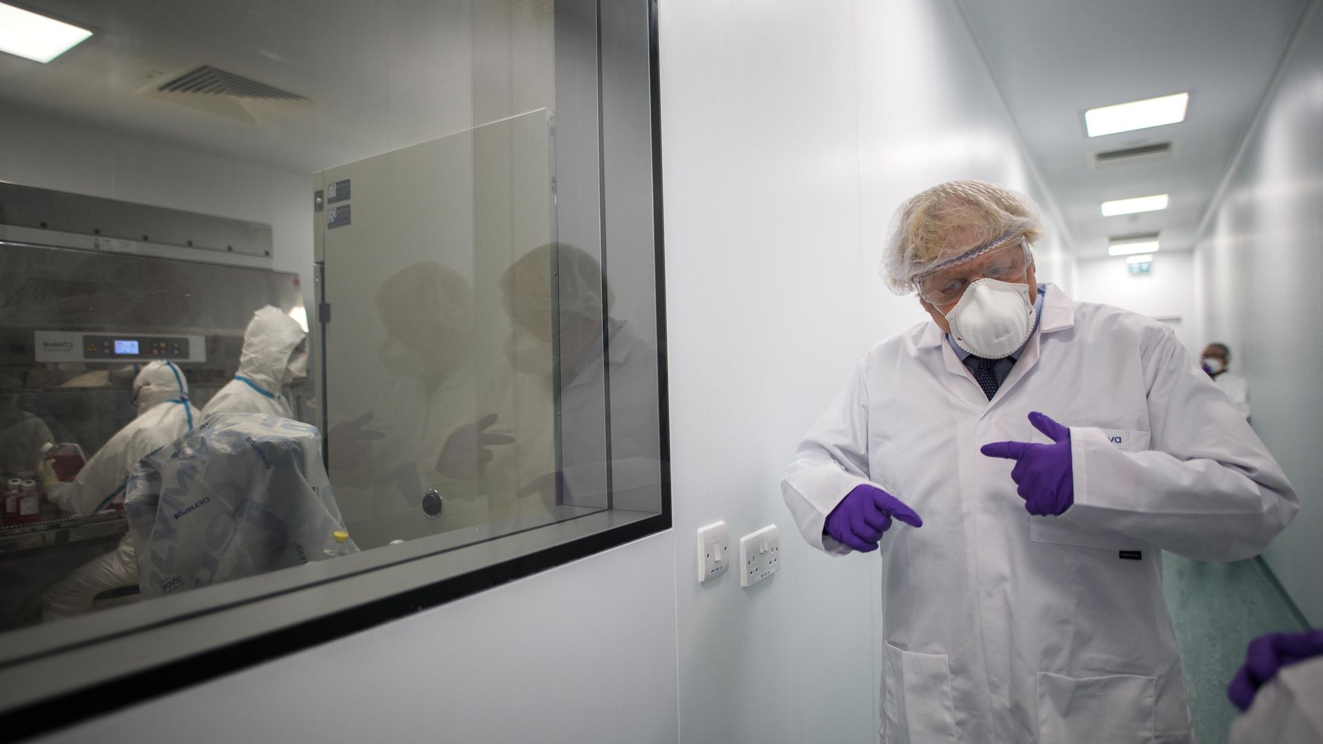 Prime Minister Boris Johnson visiting the French biotechnology laboratory Valneva in Livingston - Credit: PA