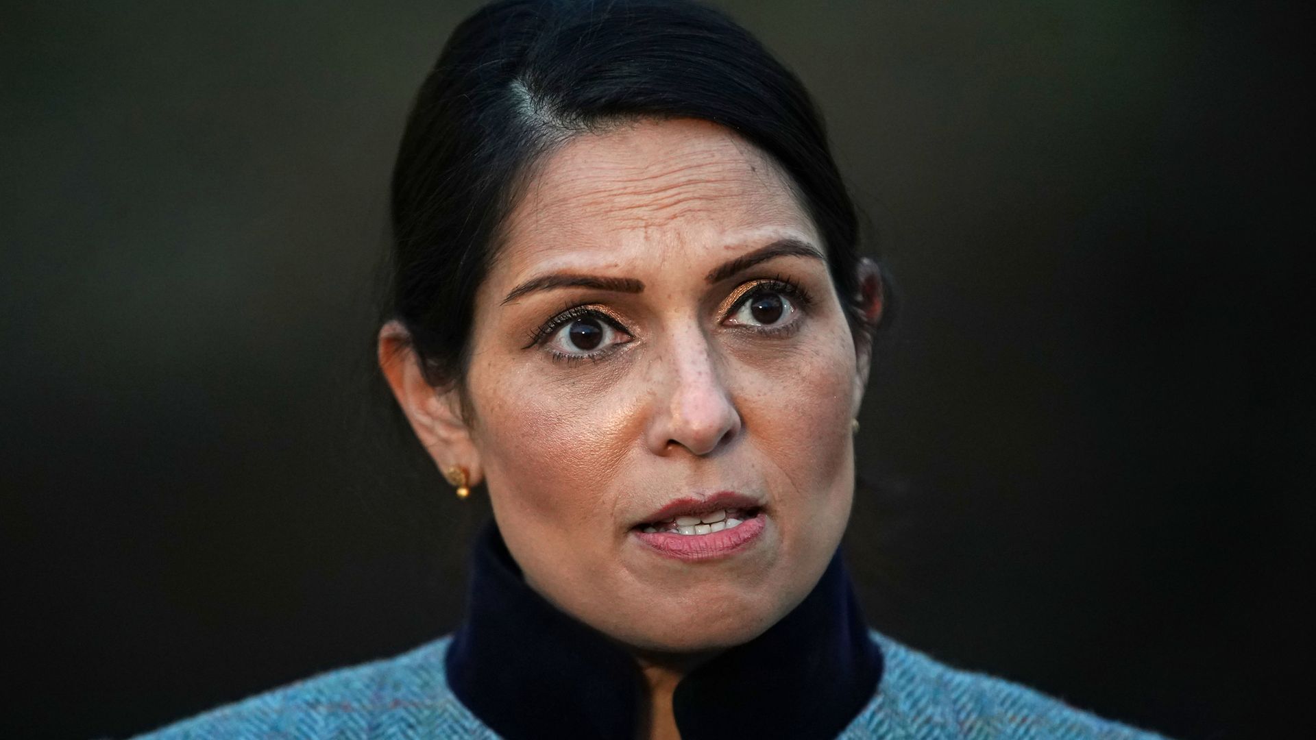 Home secretary Priti Patel during a foot patrol with new police recruits around Bishop's Stortford, Hertfordshire - Credit: PA