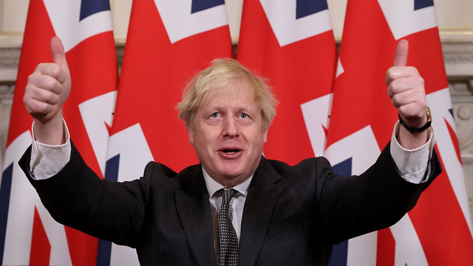 Boris Johnson after signing his Brexit deal - Credit: Andrew Parsons / No10 Downing St