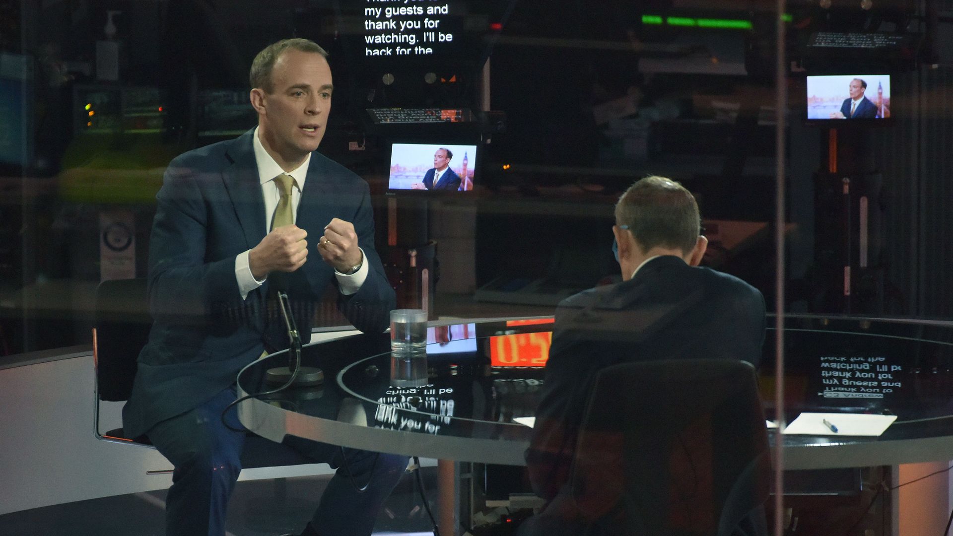 Andrew Marr (right) speaking with Foreign Secretary Dominic Raab during the BBC1 current affairs programme, The Andrew Marr Show. - Credit: PA